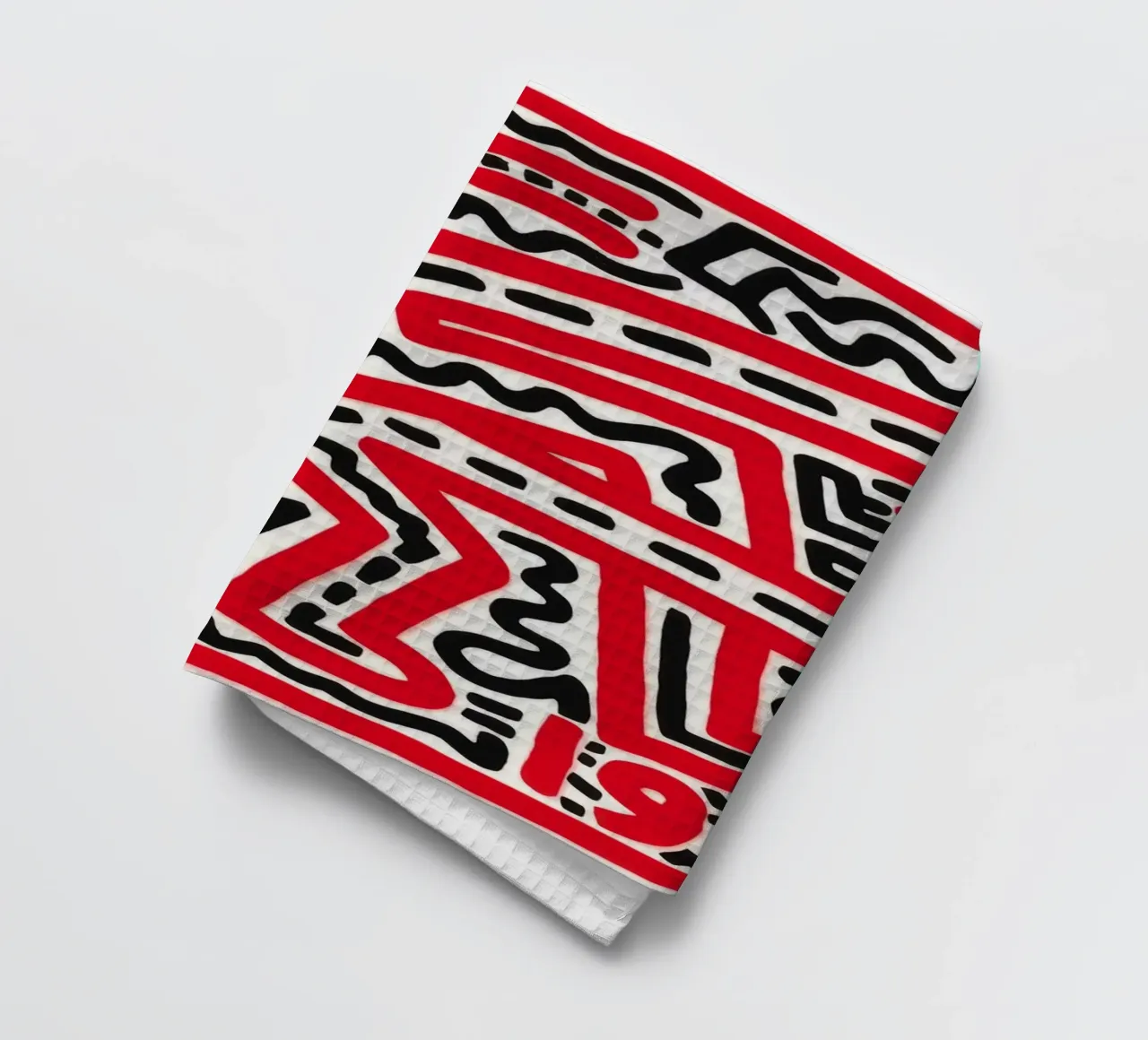 Keith Haring "Untitled" Pop Art Red Maze Poster torchon de ClubArt