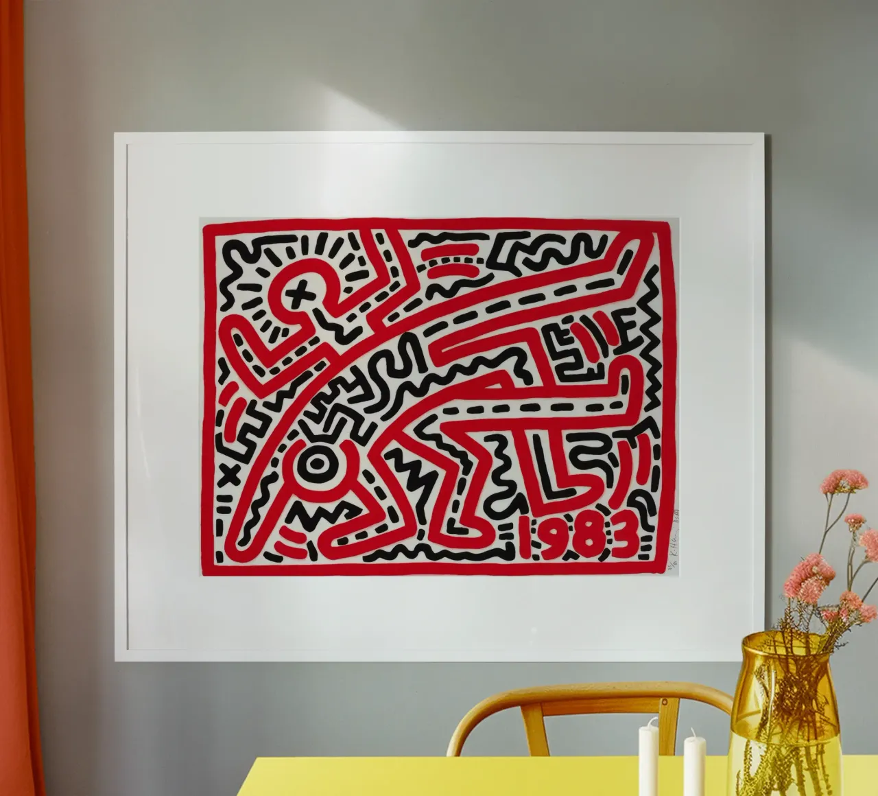 Keith Haring "Senza titolo" Poster Pop Art Labirinto Rosso poster da ClubArt