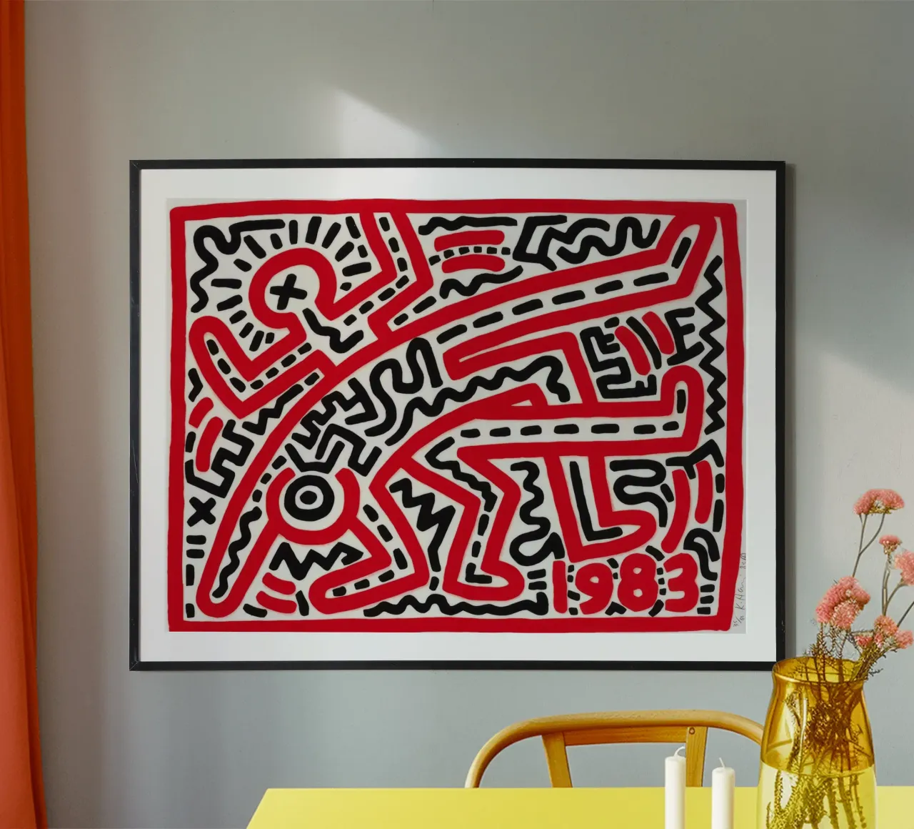Keith Haring "Senza titolo" Poster Pop Art Labirinto Rosso poster da ClubArt