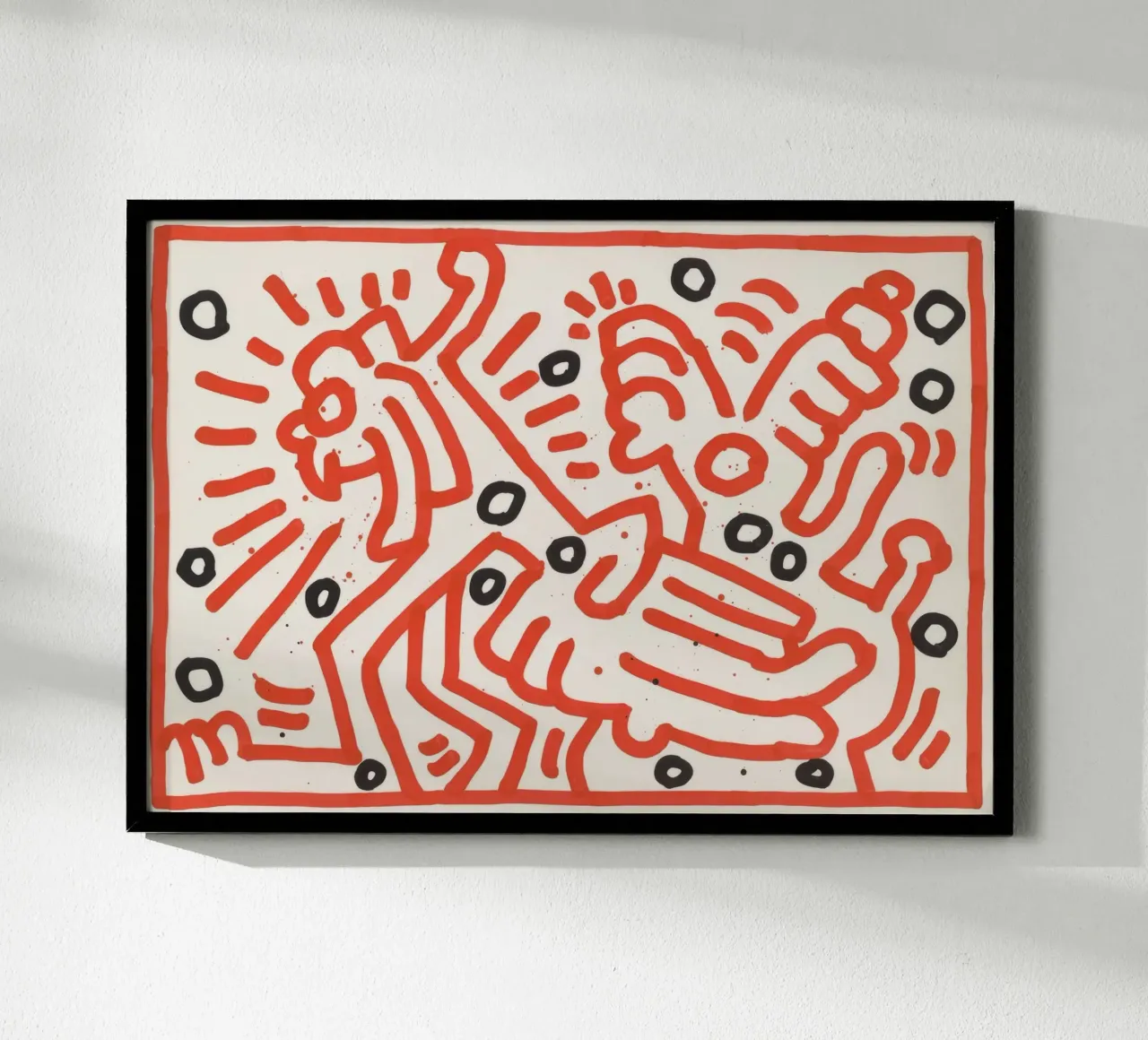 Keith Haring "Senza titolo" Pop Art Umano vs. Bestia poster da ClubArt