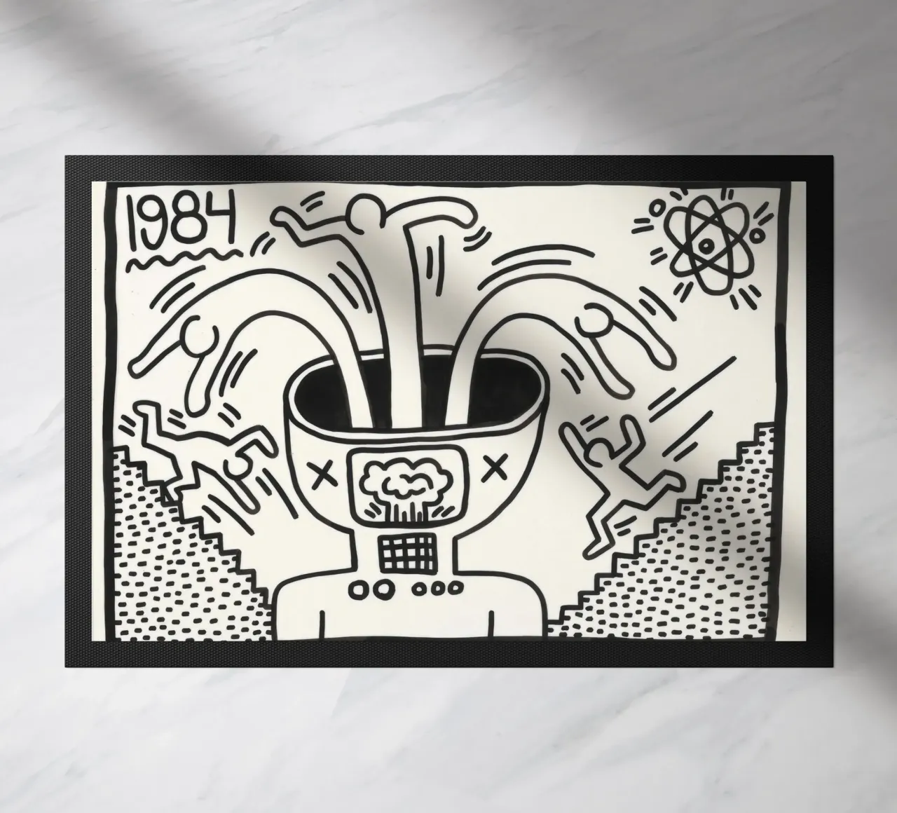 Poster di Keith Haring "Untitled", esplosione mentale della Pop Art zerbino da ClubArt
