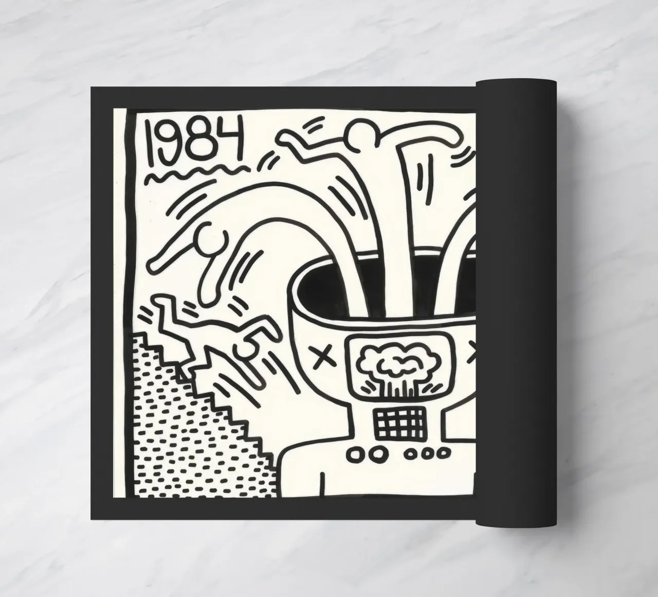 Poster di Keith Haring "Untitled", esplosione mentale della Pop Art zerbino da ClubArt