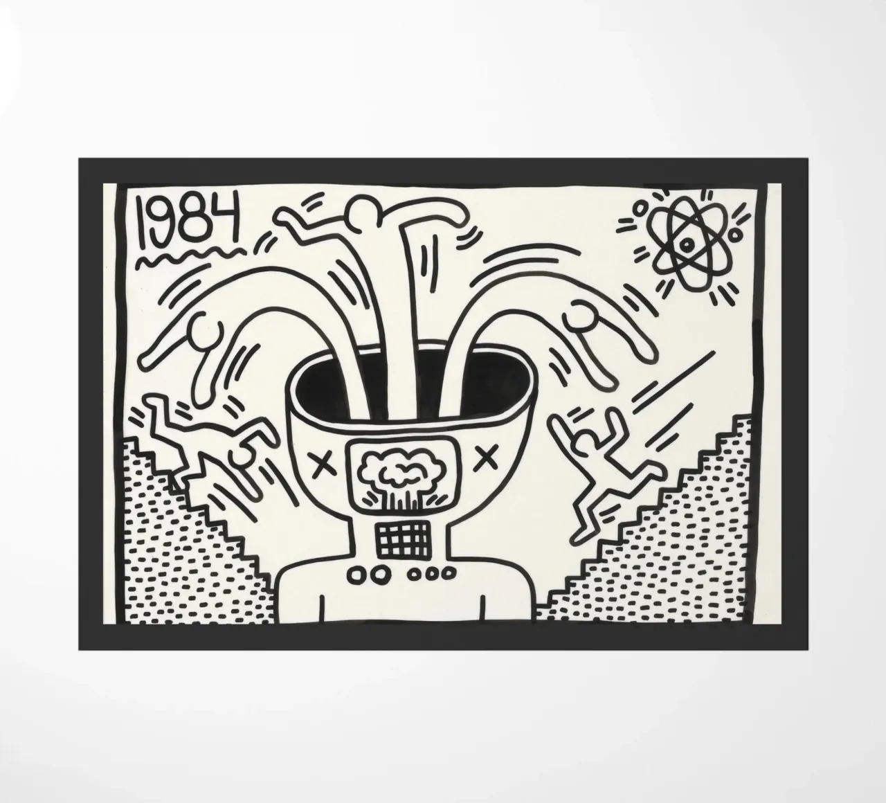 Poster di Keith Haring "Untitled", esplosione mentale della Pop Art zerbino da ClubArt