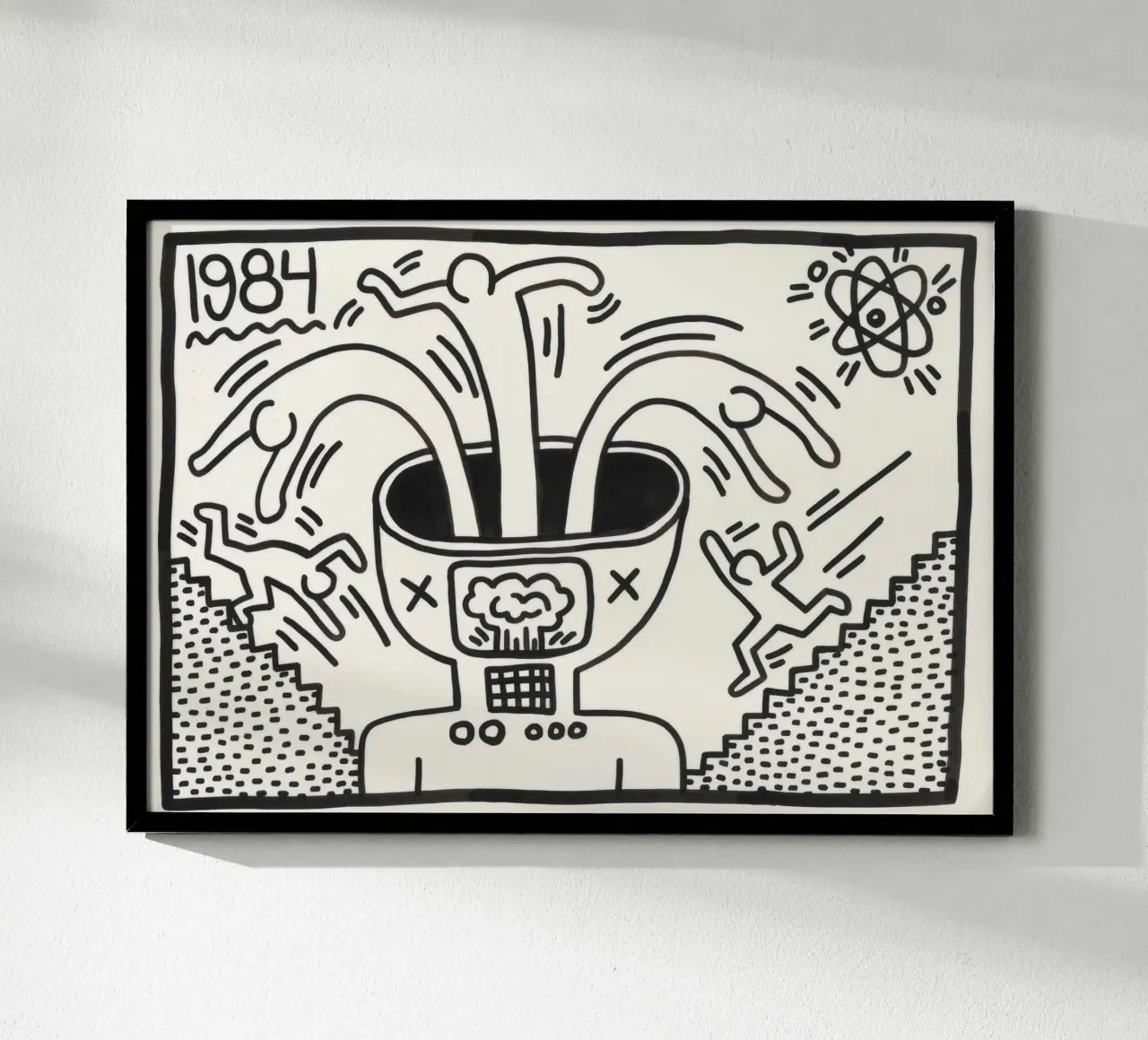 Poster di Keith Haring "Untitled", esplosione mentale della Pop Art poster con telaio in legno da ClubArt