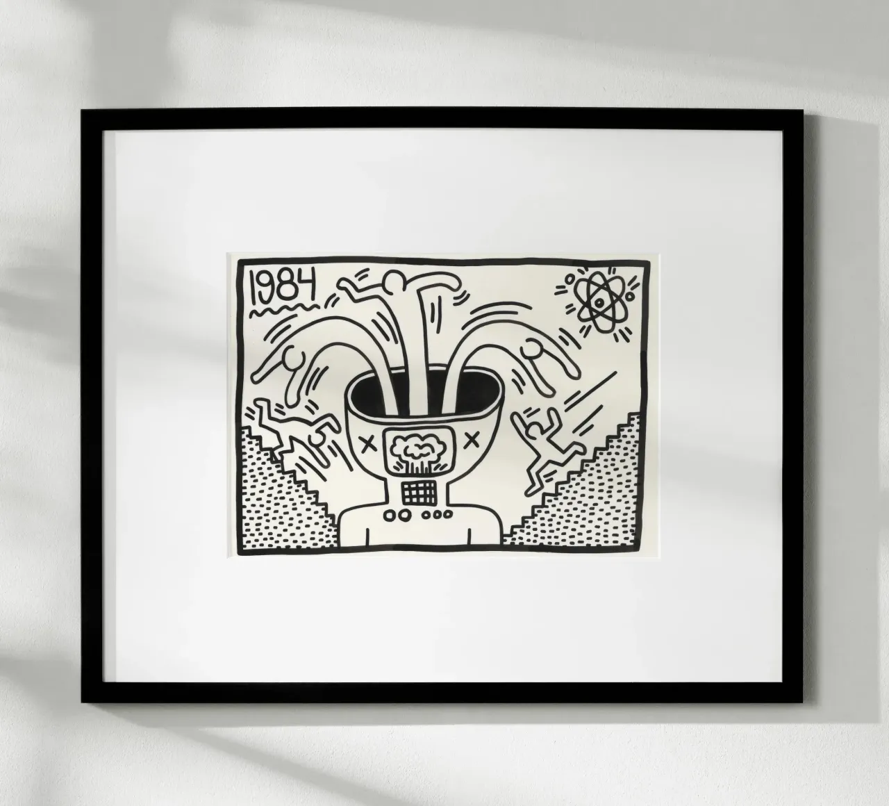 Poster di Keith Haring "Untitled", esplosione mentale della Pop Art poster con telaio in legno da ClubArt