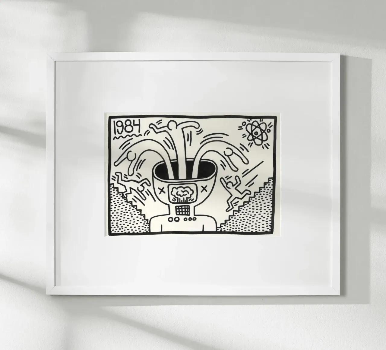 Poster di Keith Haring "Untitled", esplosione mentale della Pop Art poster con telaio in legno da ClubArt