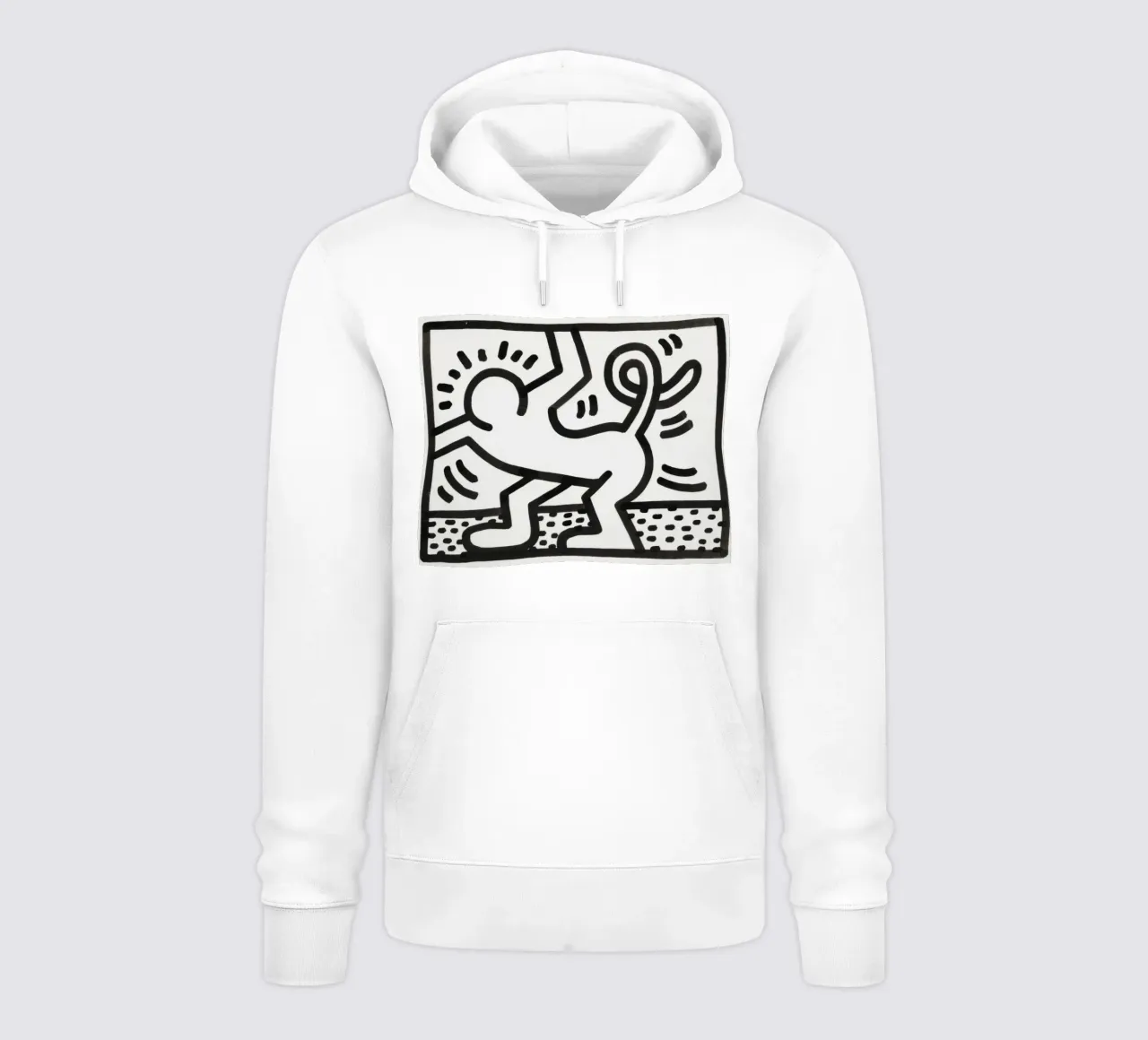 Keith Haring "Untitled" Poster Pop Art Uomo Gatto felpa con cappuccio da ClubArt