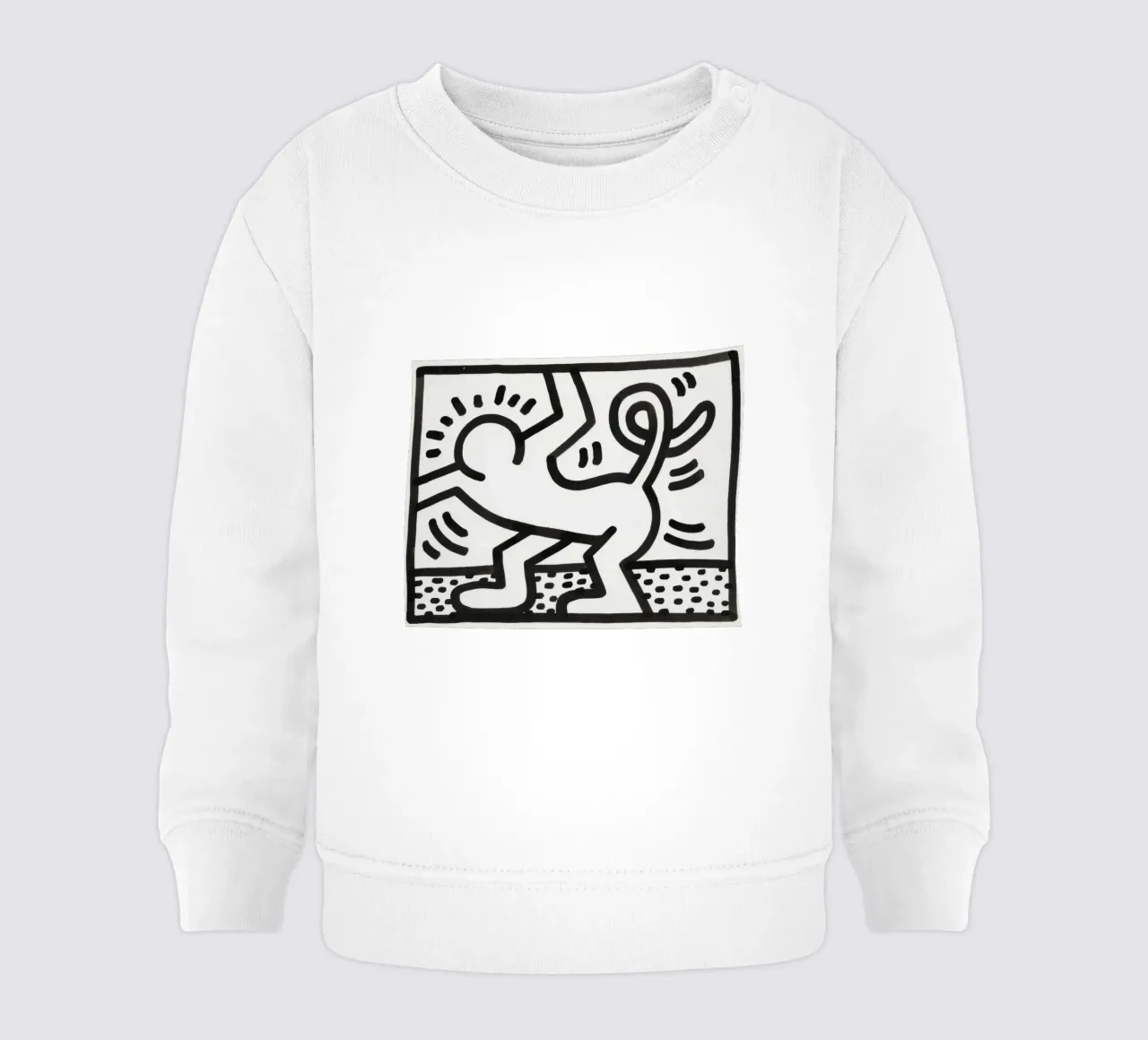 Keith Haring "Untitled" Poster Pop Art Uomo Gatto felpa neonato da ClubArt