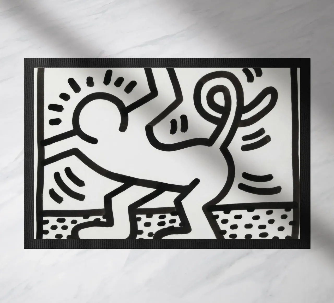 Keith Haring "Untitled" Poster Pop Art Uomo Gatto zerbino da ClubArt