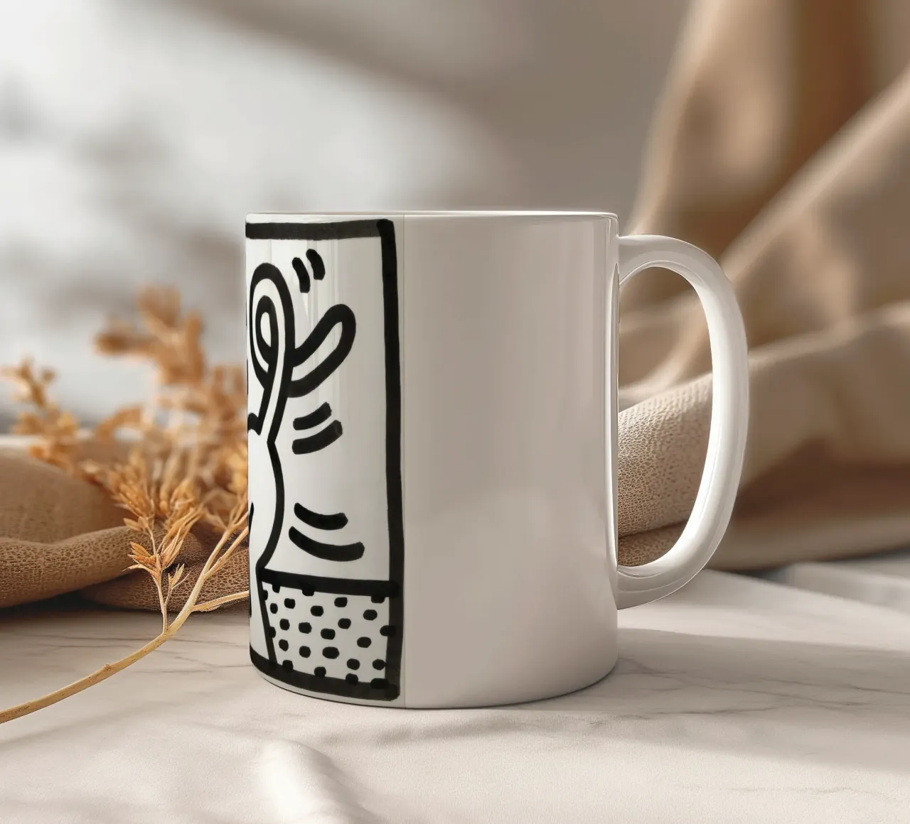 Keith Haring "Untitled" Poster Pop Art Uomo Gatto tazza in ceramica da ClubArt