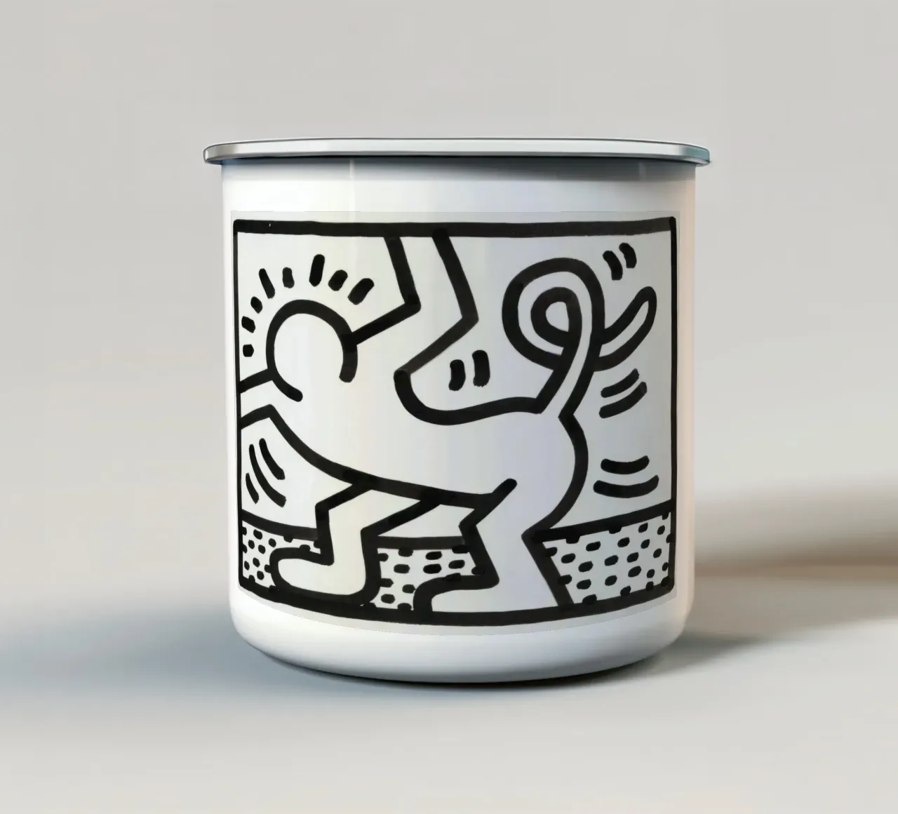 Keith Haring "Untitled" Poster Pop Art Uomo Gatto tazza in smalto da ClubArt