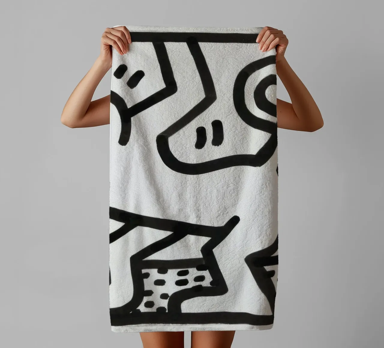Keith Haring "Untitled" Pop Art Cat Man Poster towel by ClubArt