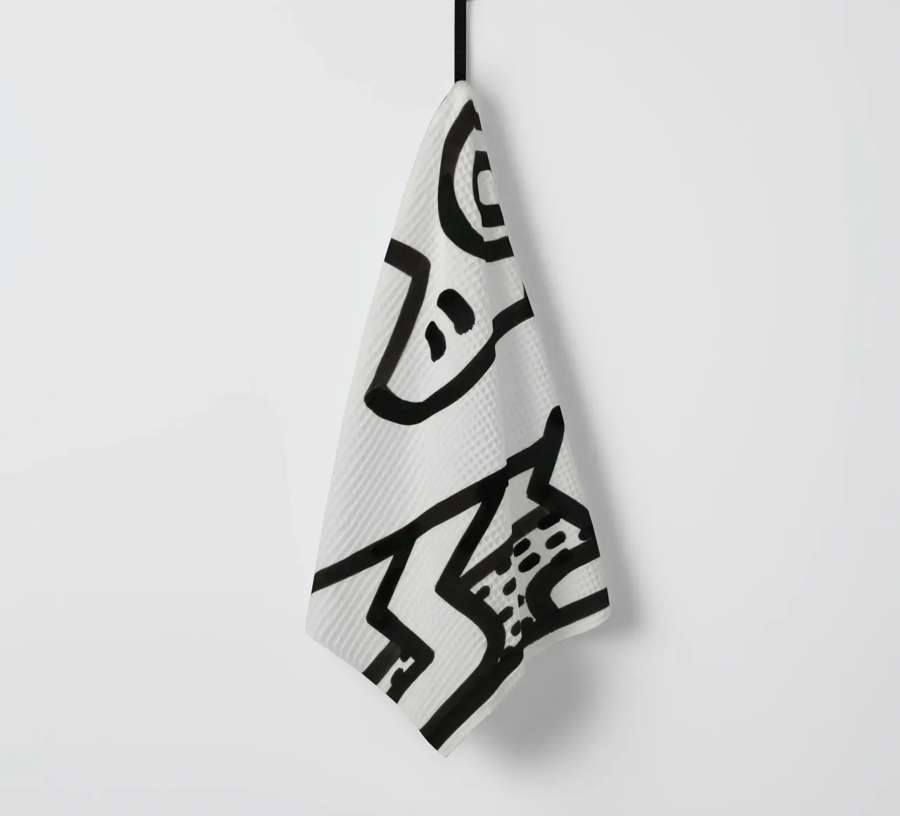 Keith Haring "Untitled" Pop Art Cat Man Poster torchon de ClubArt