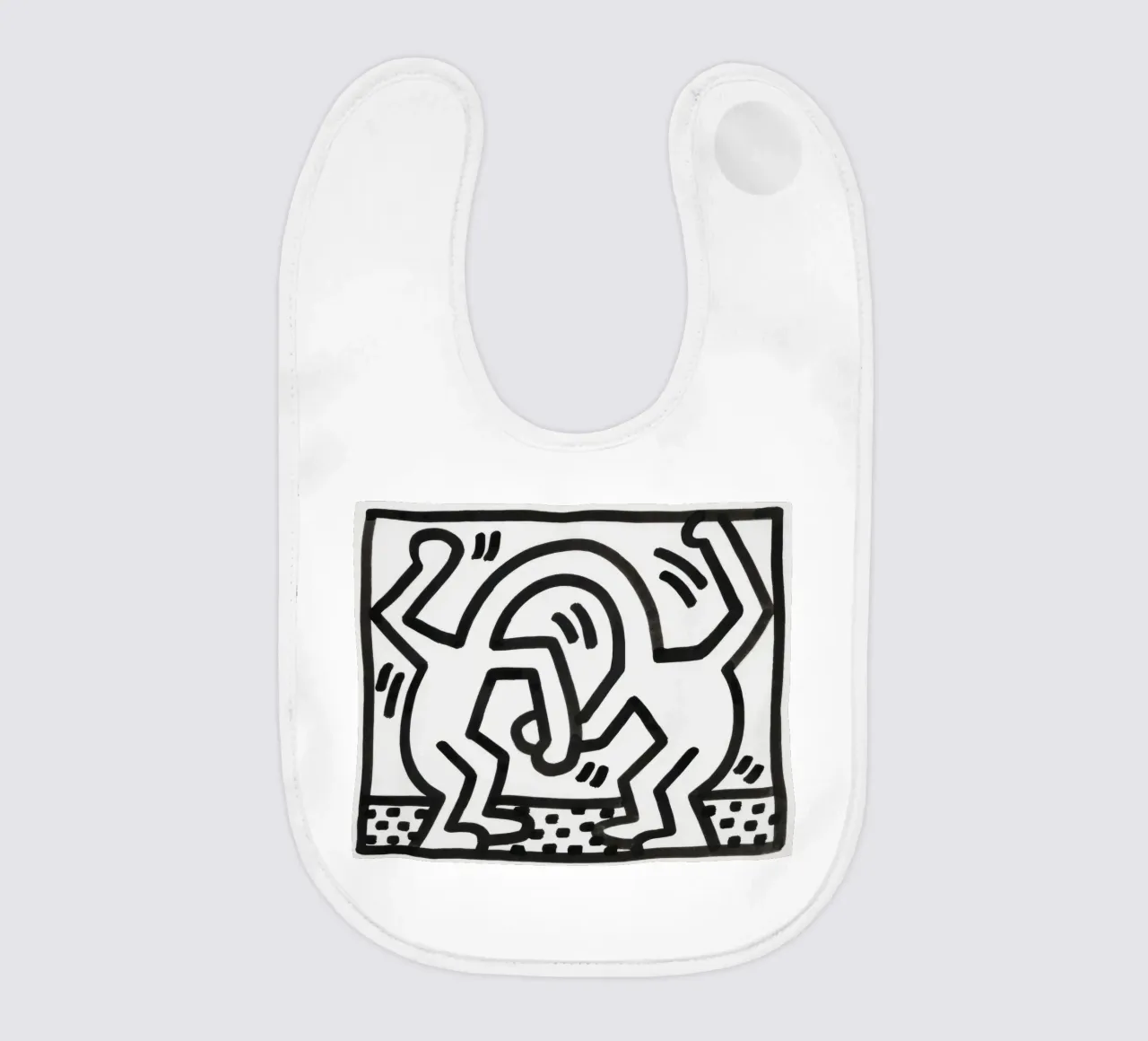Keith Haring "Untitled" Pop Art Dynamisches Duo Babylätzchen von ClubArt