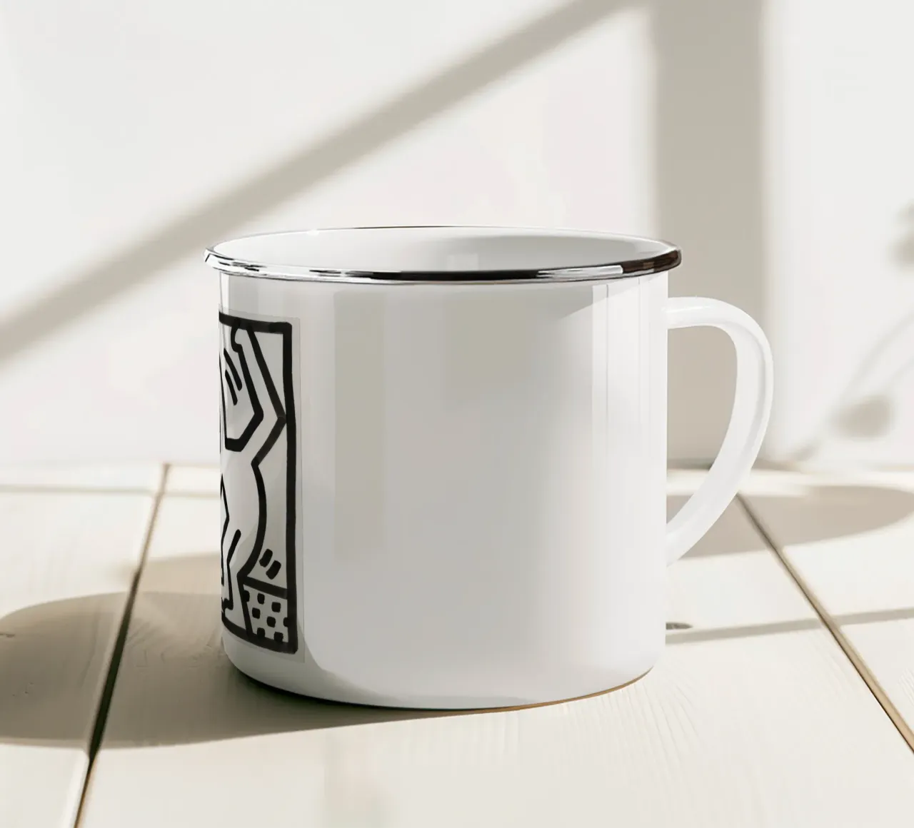 Keith Haring "Untitled" Pop Art Dynamic Duo enamel mug by ClubArt