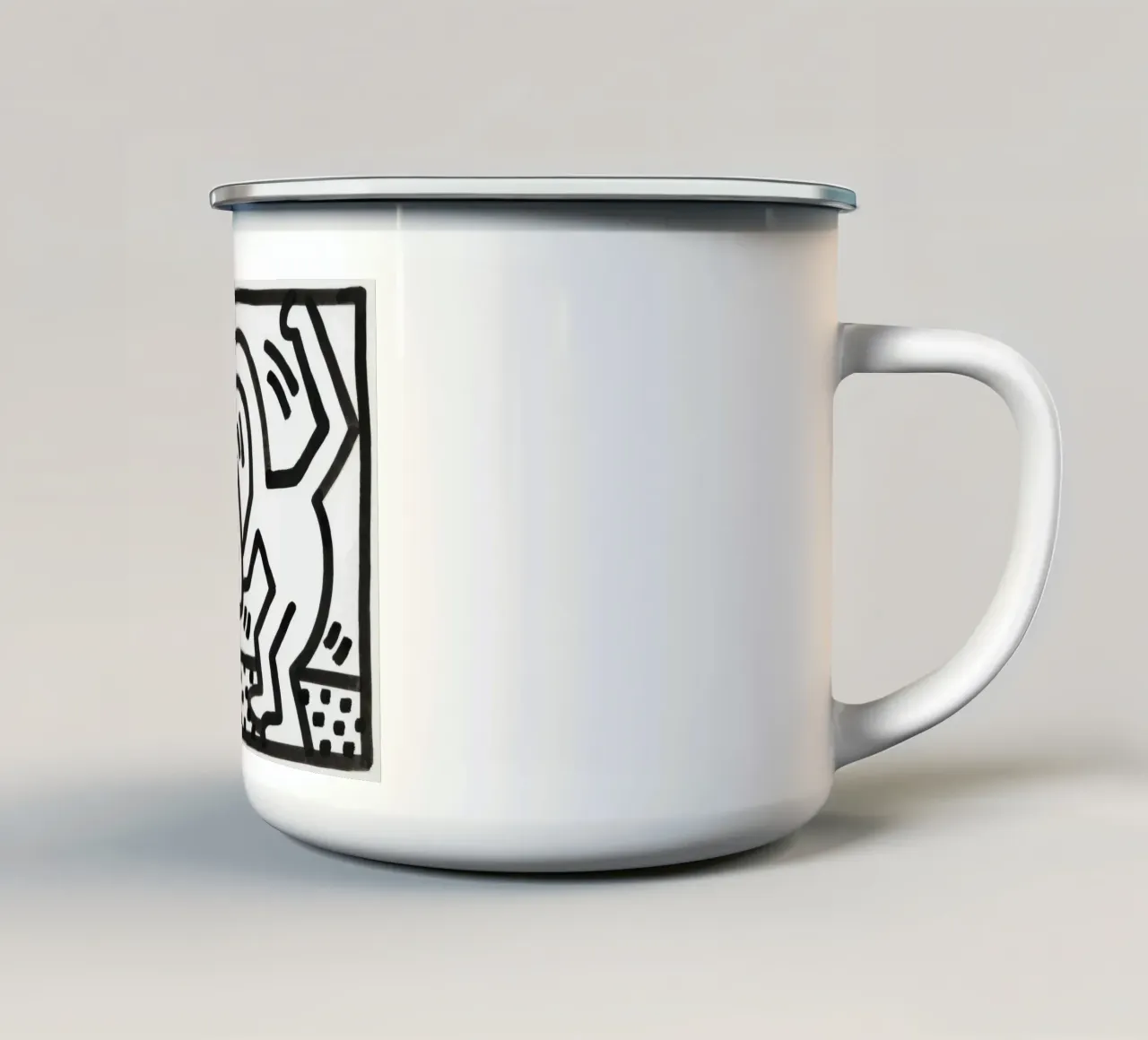 Keith Haring "Untitled" Pop Art Dynamic Duo enamel mug by ClubArt