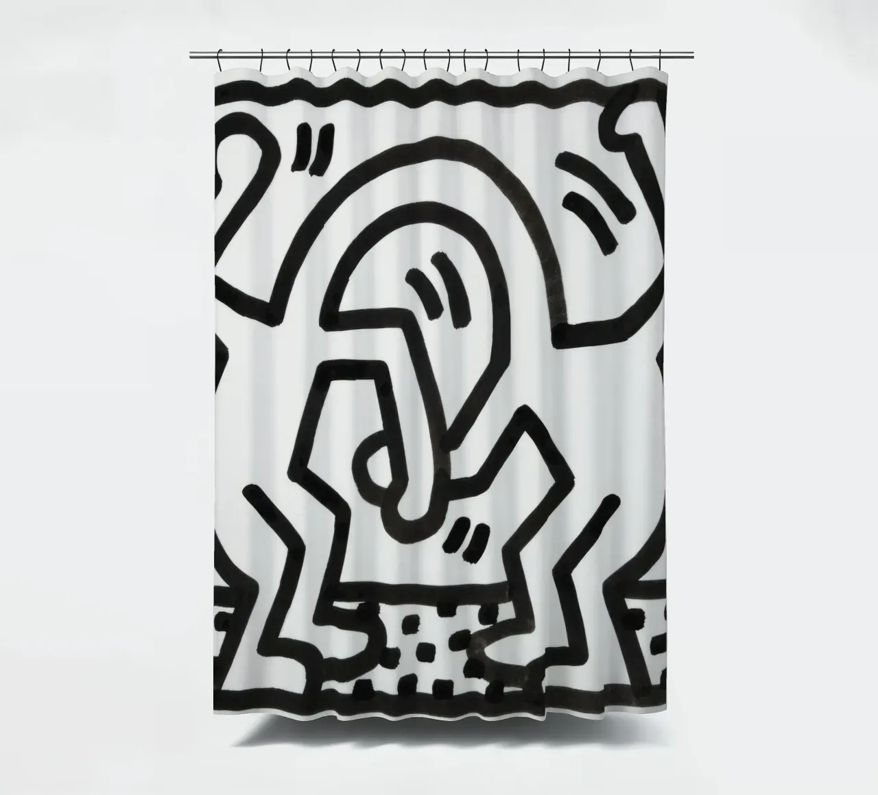 Keith Haring "Untitled" Pop Art Dynamisches Duo Duschvorhang von ClubArt