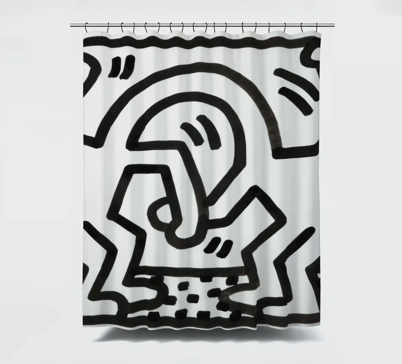 Keith Haring "Untitled" Pop Art Dynamisches Duo Duschvorhang von ClubArt
