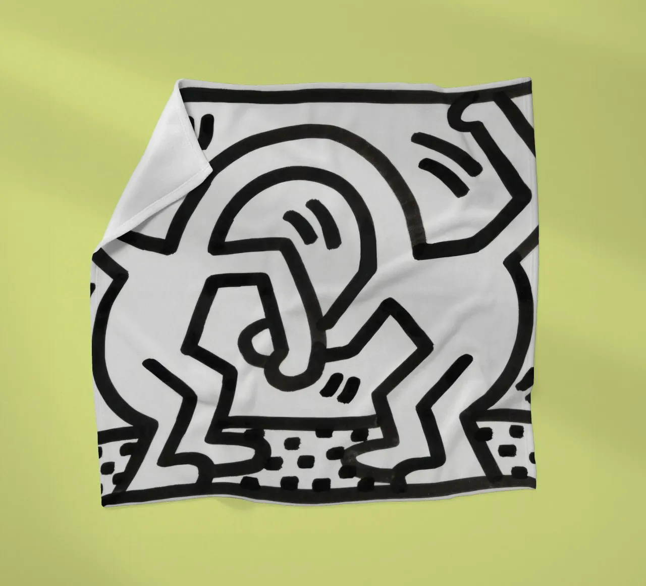 Keith Haring "Untitled" Pop Art Dynamic Duo fleece blanket by ClubArt