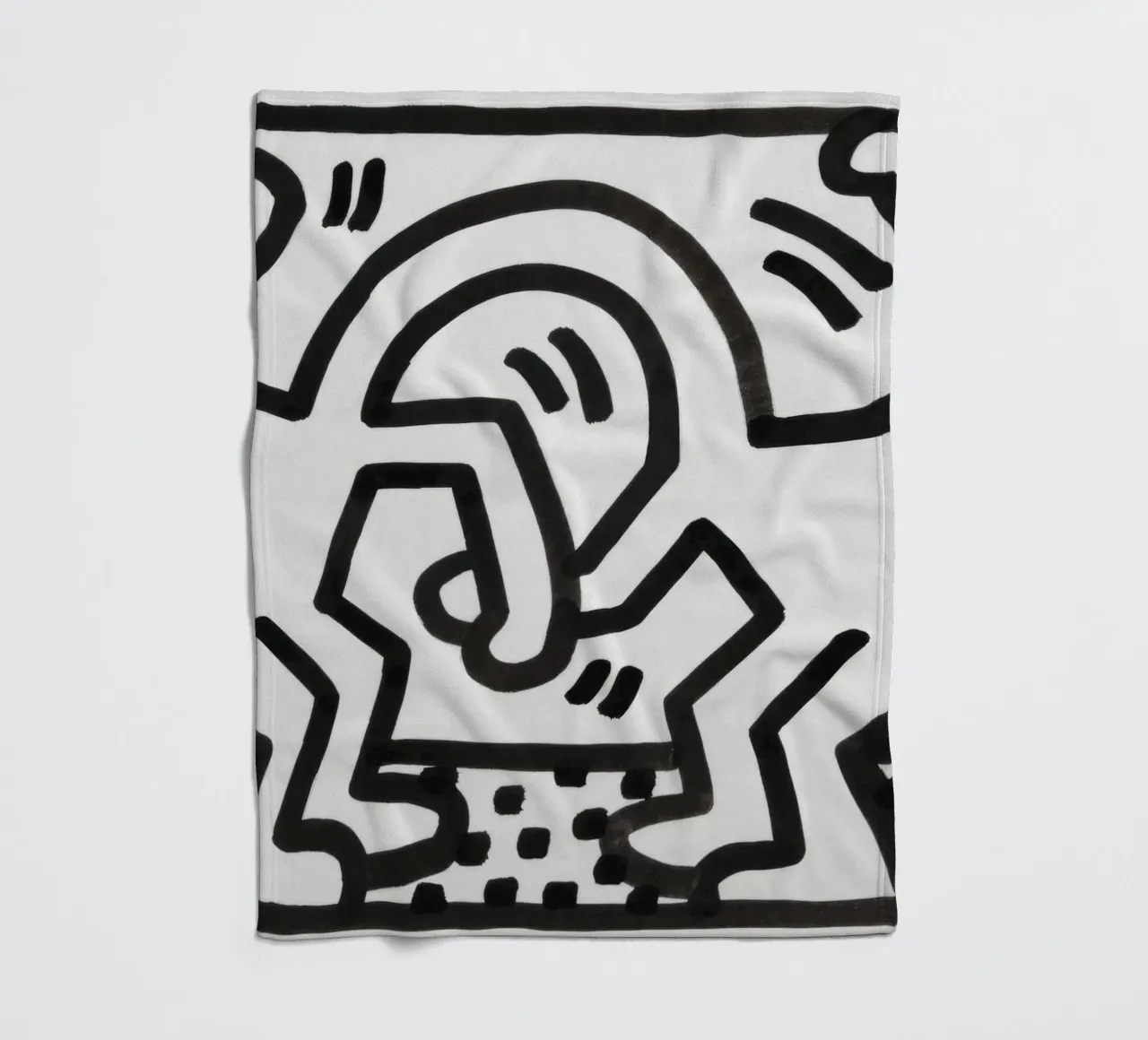Keith Haring "Untitled" Pop Art Dynamic Duo fleece blanket by ClubArt