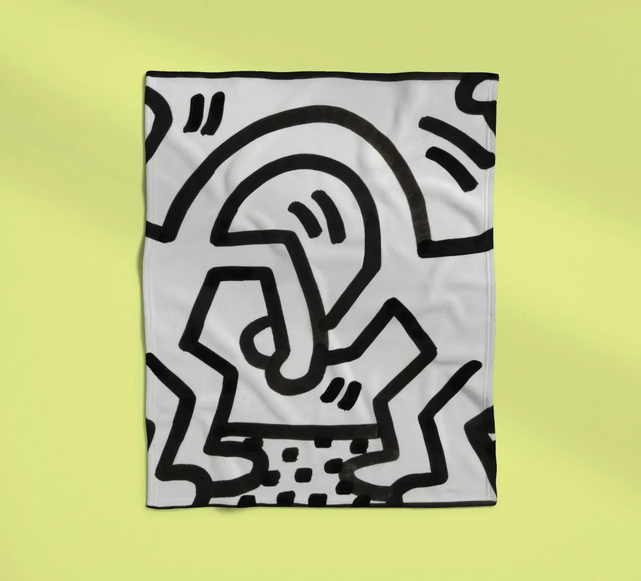 Keith Haring "Untitled" Pop Art Dynamic Duo fleece blanket by ClubArt