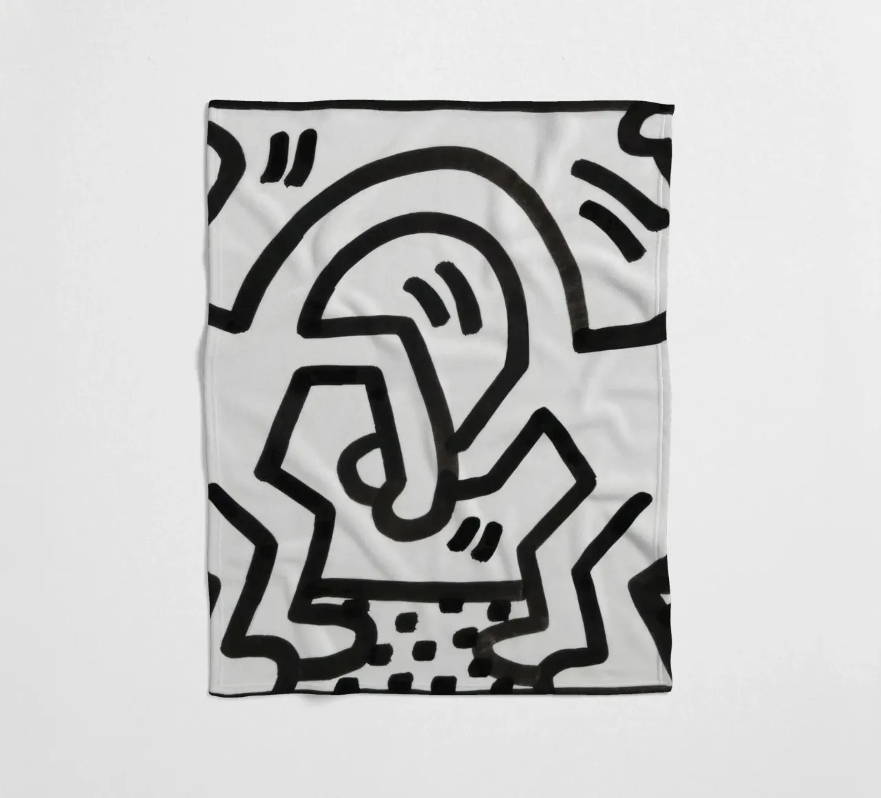 Keith Haring "Untitled" Pop Art Dynamic Duo fleece blanket by ClubArt
