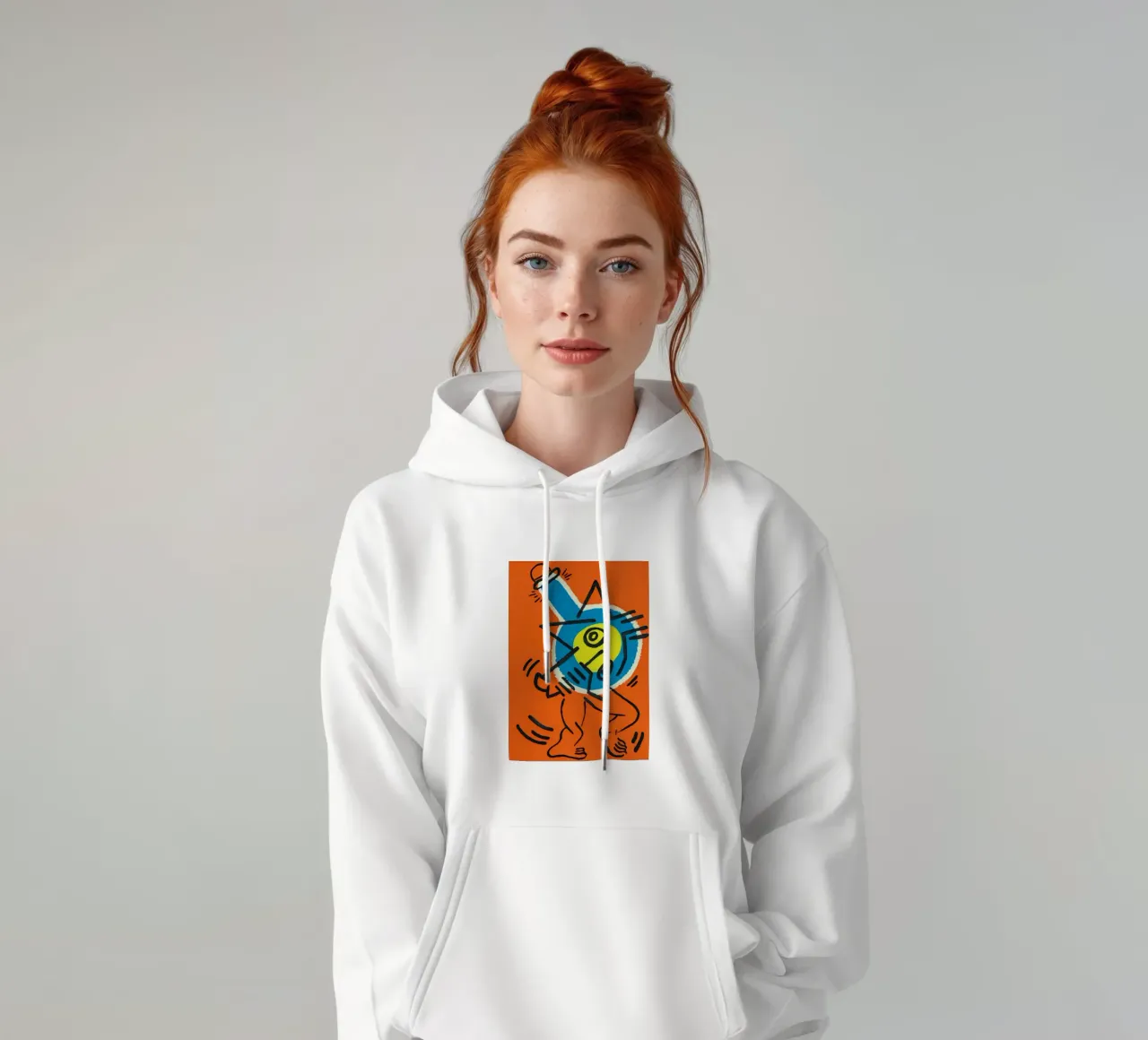 Poster energetico Pop Art "Senza titolo" di Keith Haring felpa con cappuccio da ClubArt