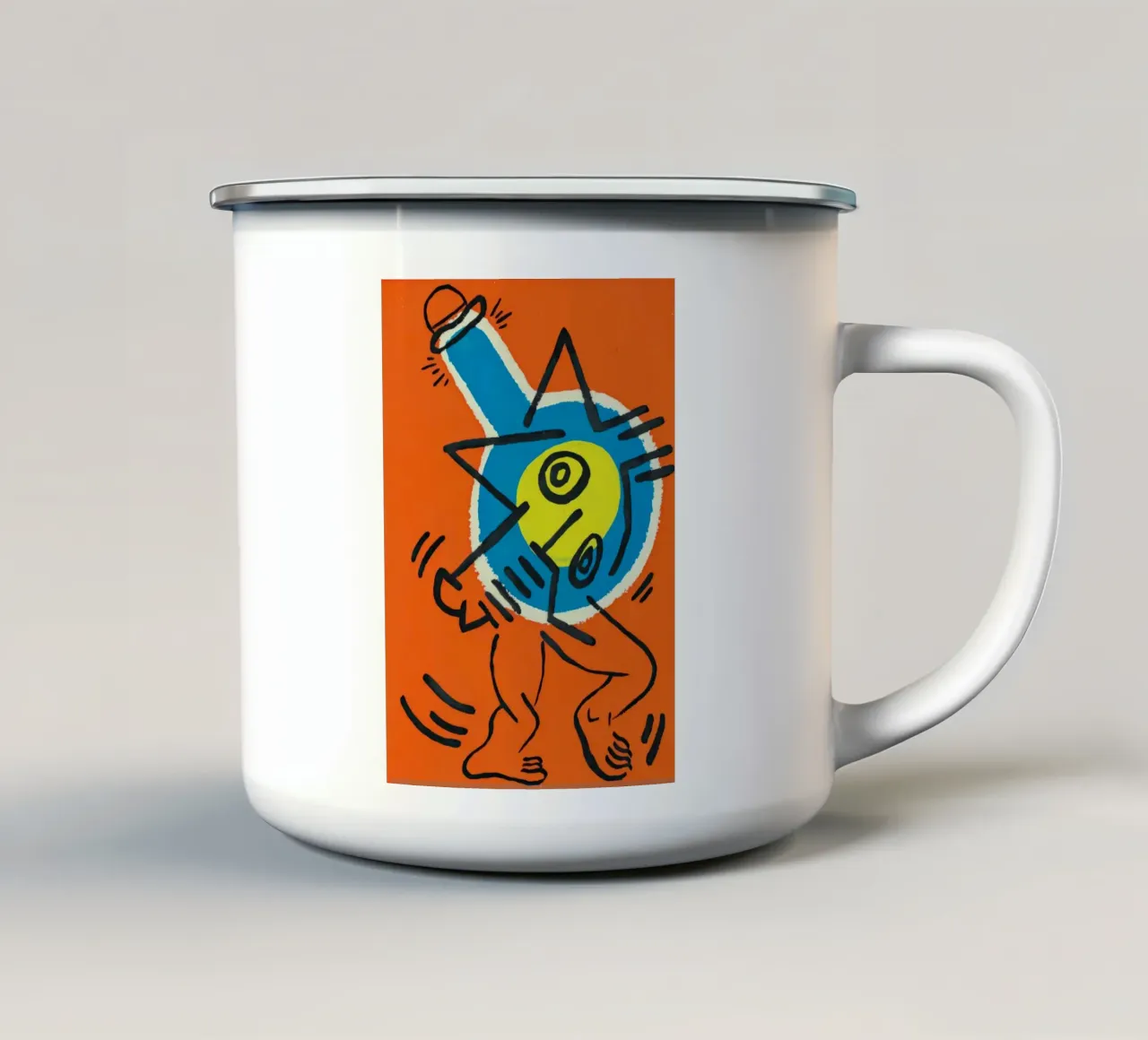 Poster energetico Pop Art "Senza titolo" di Keith Haring tazza in smalto da ClubArt