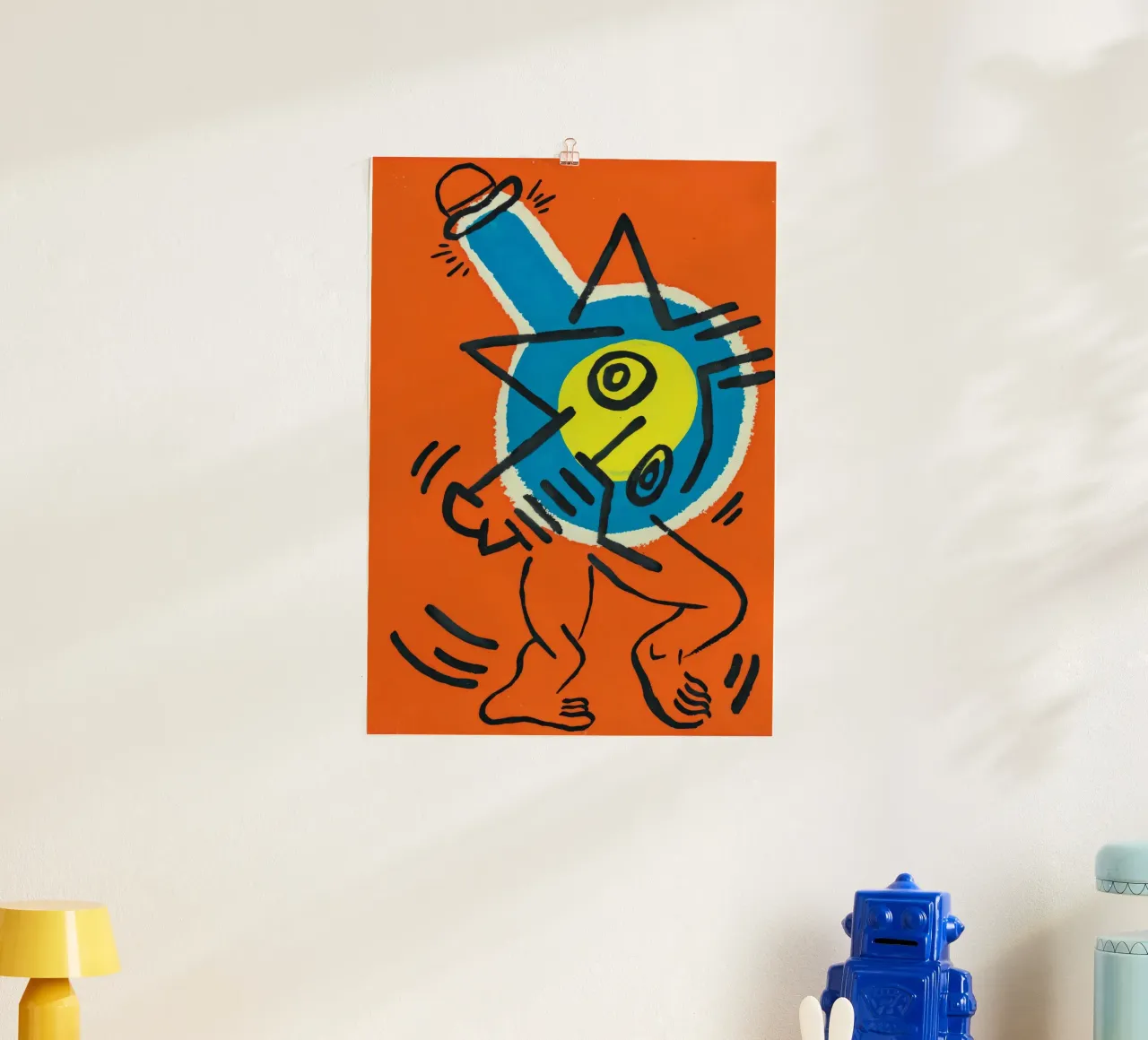 Poster energetico Pop Art "Senza titolo" di Keith Haring poster con telaio in legno da ClubArt