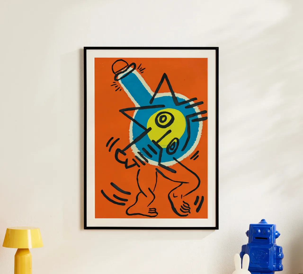 Poster energetico Pop Art "Senza titolo" di Keith Haring poster con telaio in legno da ClubArt