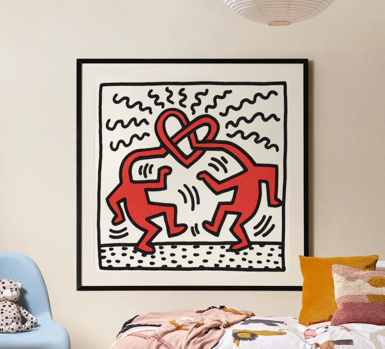 Poster d'amore Pop Art "Senza titolo" di Keith Haring poster con telaio in plastica da ClubArt