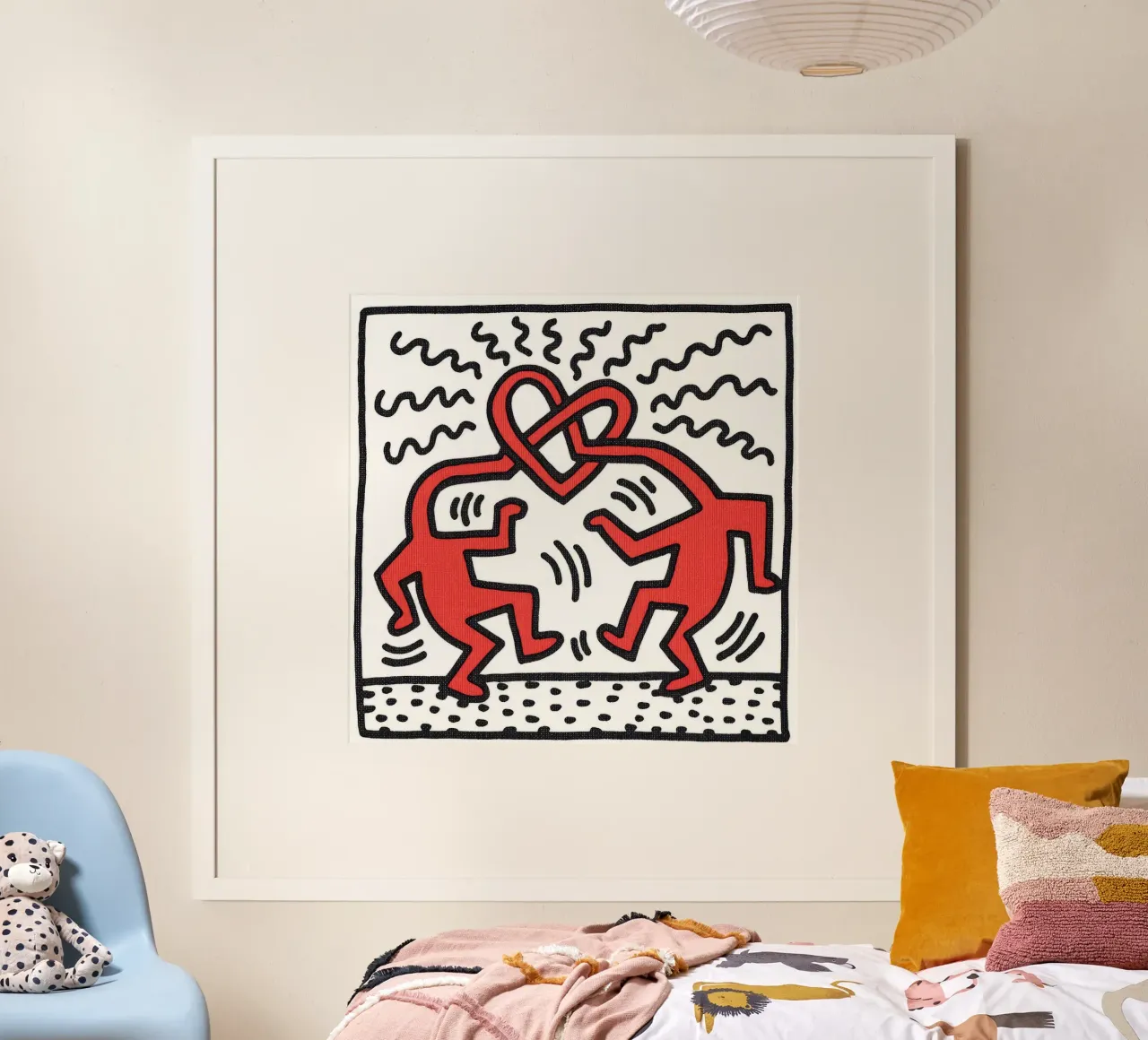 Poster d'amore Pop Art "Senza titolo" di Keith Haring poster con telaio in plastica da ClubArt