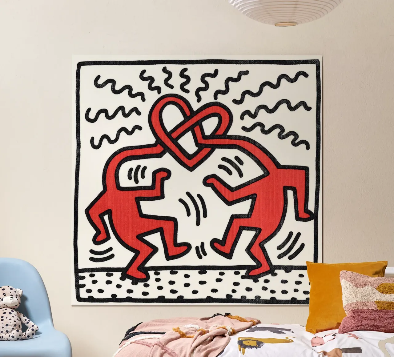 Poster d'amore Pop Art "Senza titolo" di Keith Haring poster con telaio in plastica da ClubArt