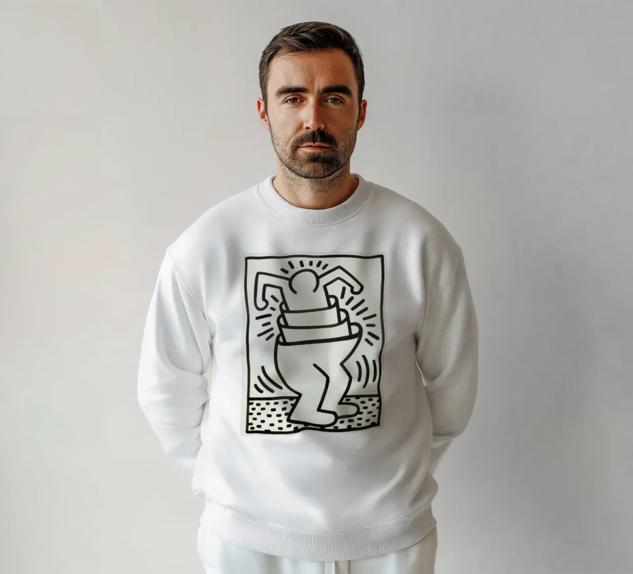 Poster contenitore Pop Art "Senza titolo" di Keith Haring felpa da ClubArt