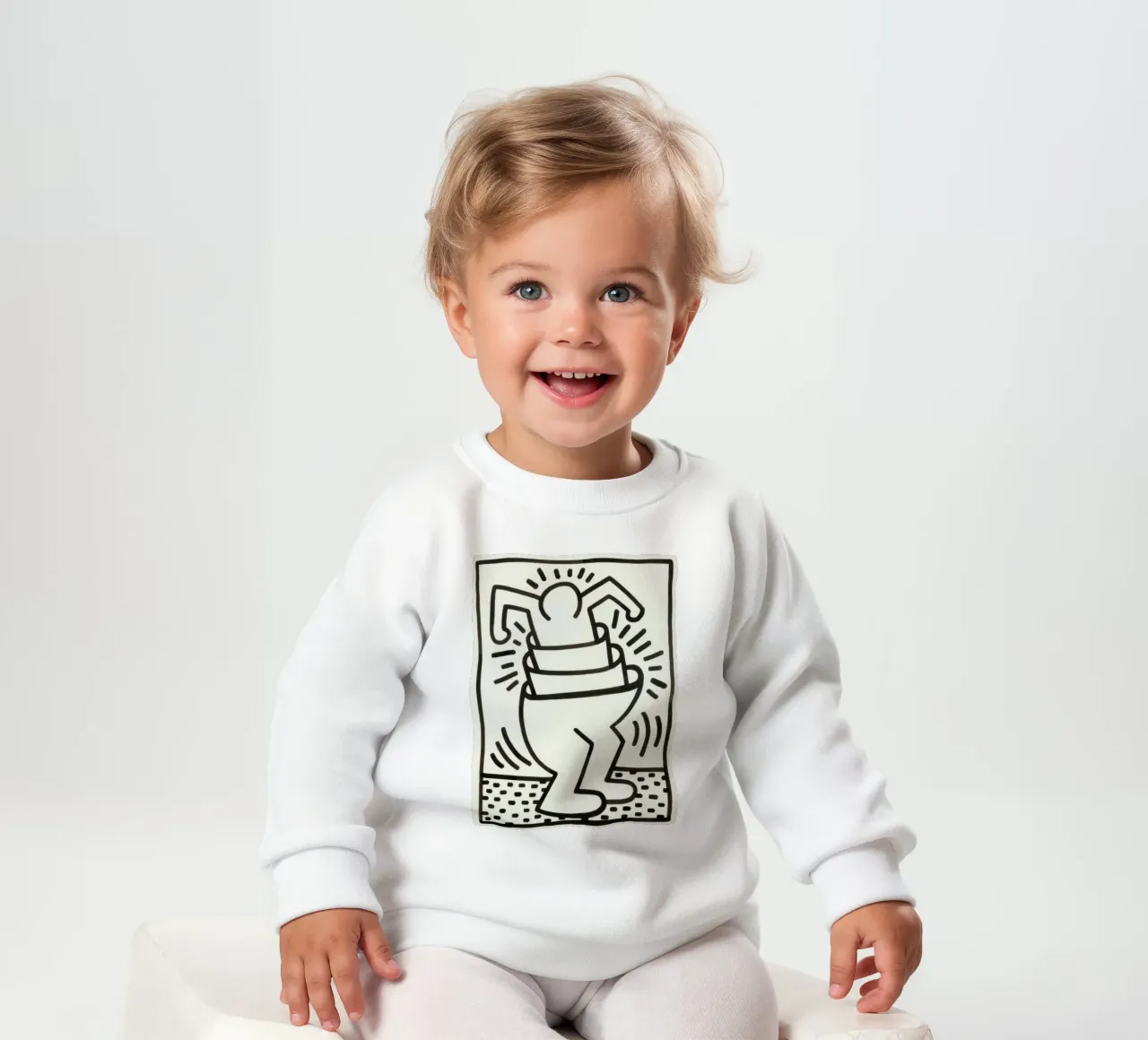 Poster contenitore Pop Art "Senza titolo" di Keith Haring felpa neonato da ClubArt