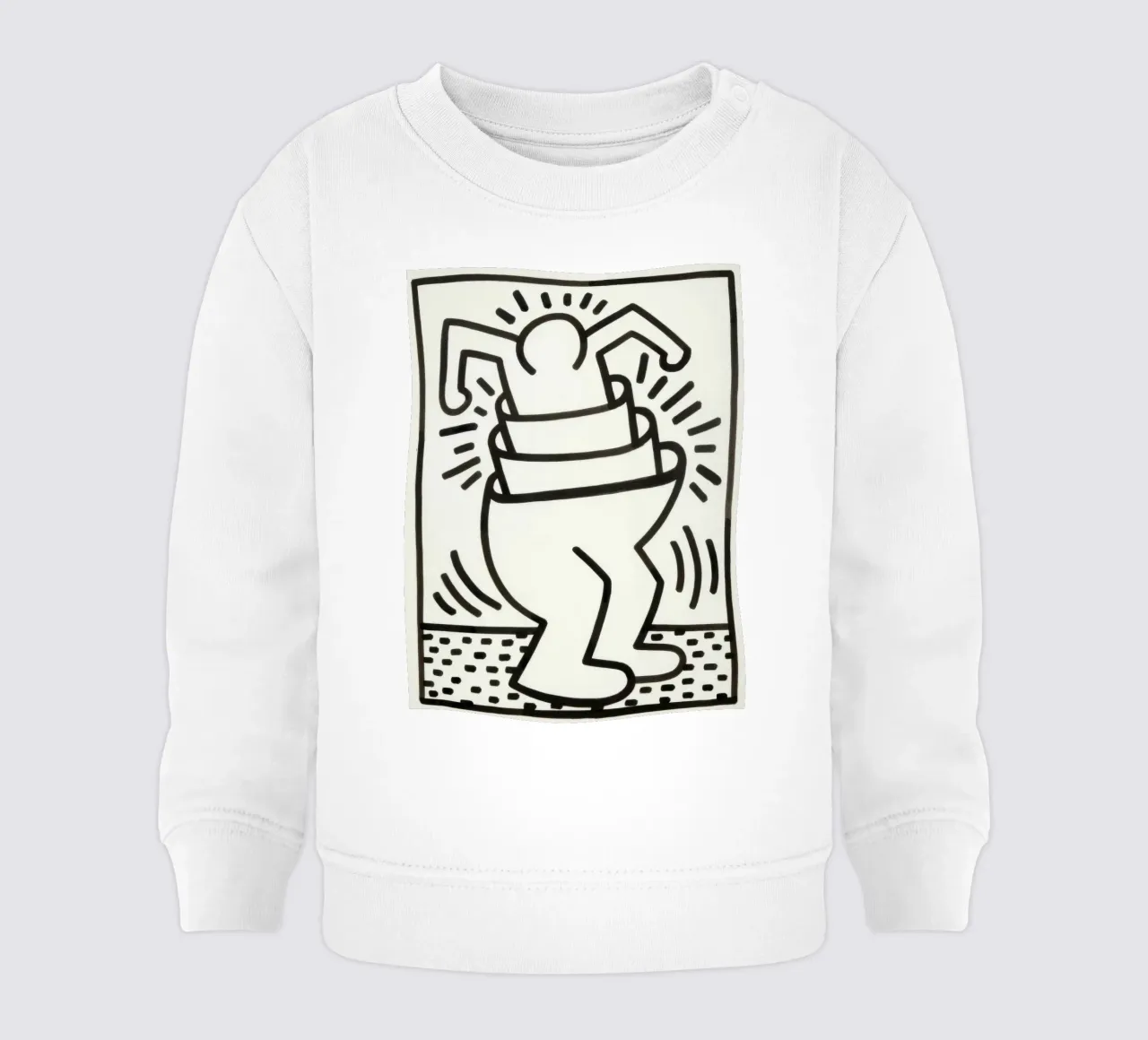 Poster contenitore Pop Art "Senza titolo" di Keith Haring felpa neonato da ClubArt