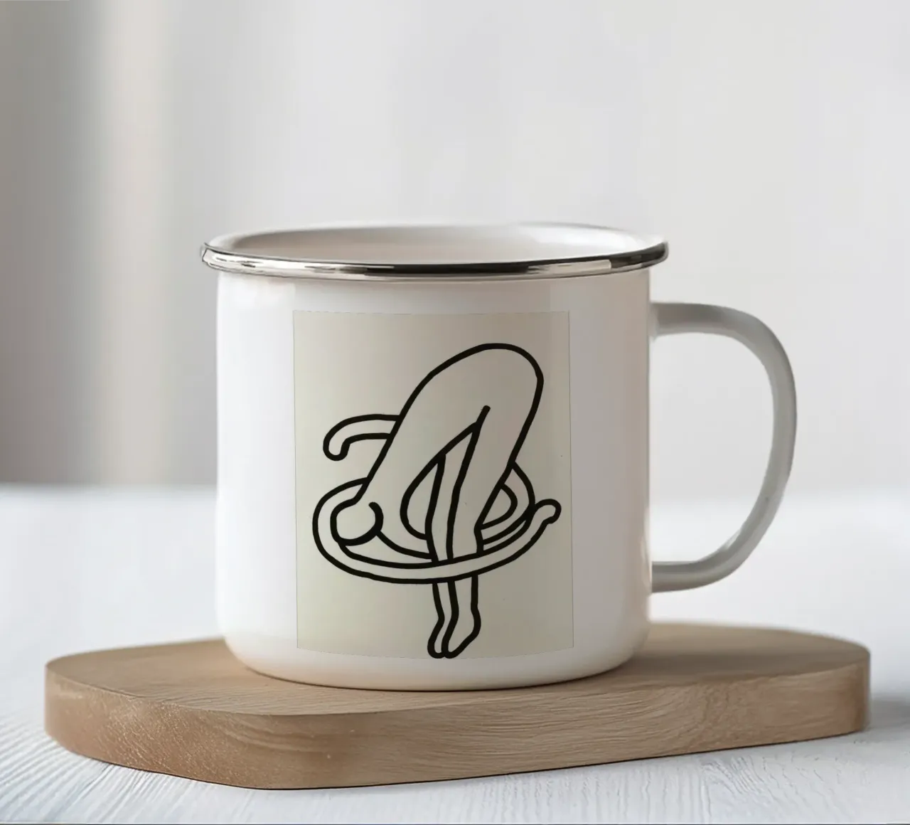 Poster di Keith Haring "Untitled" Pop Art Human Knot tazza in smalto da ClubArt