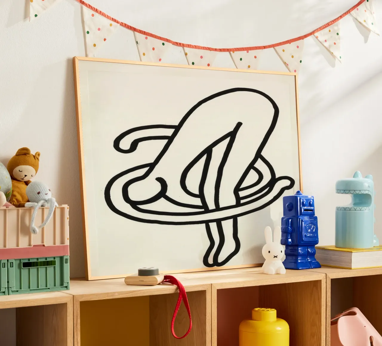 Poster di Keith Haring "Untitled" Pop Art Human Knot poster con telaio in alluminio da ClubArt