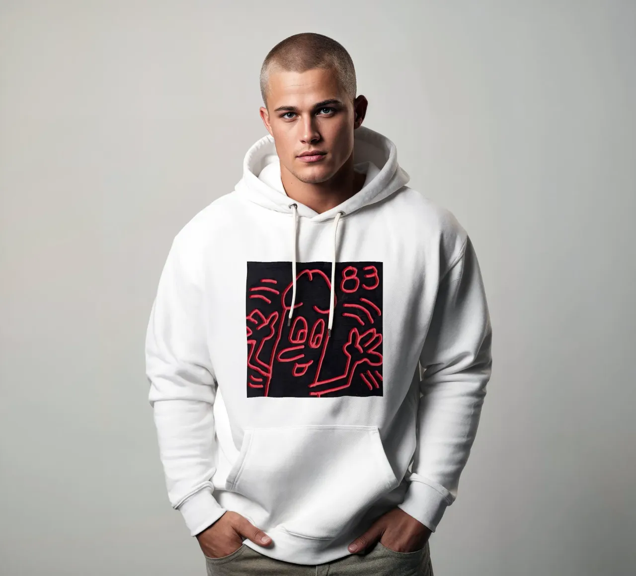 Keith Haring "Untitled", poster pop art con pene felpa con cappuccio da ClubArt