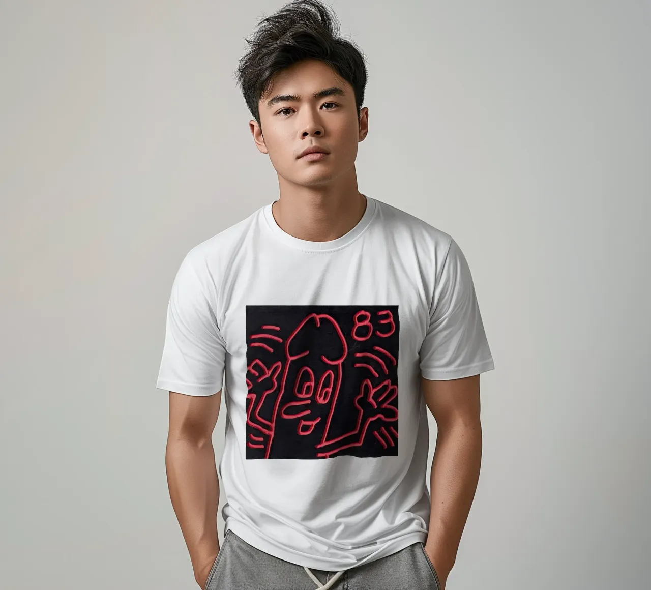 Keith Haring "Untitled", poster pop art con pene t-shirt da ClubArt