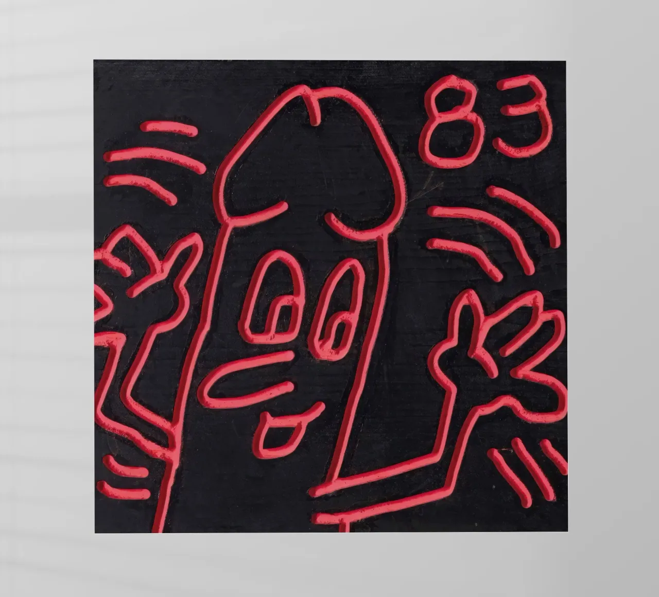Keith Haring "Untitled", poster pop art con pene pellicola backlit da ClubArt