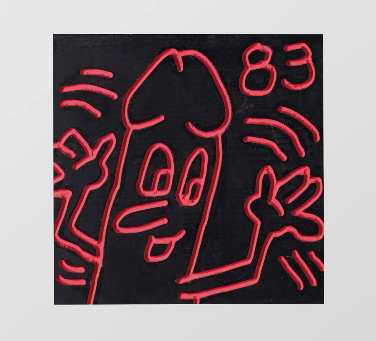 Keith Haring "Untitled", poster pop art con pene pellicola backlit da ClubArt