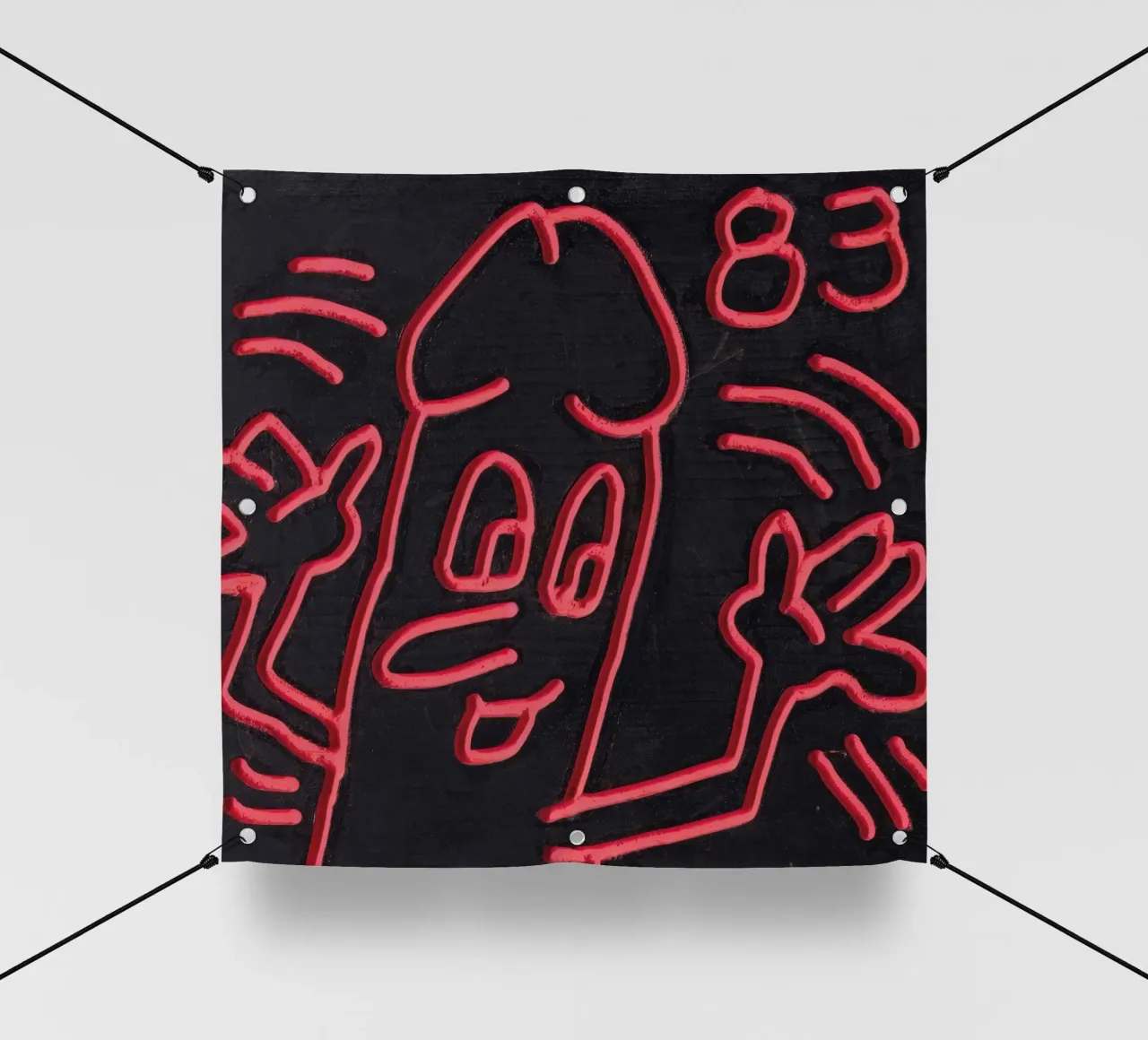 Keith Haring "Untitled", poster pop art con pene telo in pvc da ClubArt