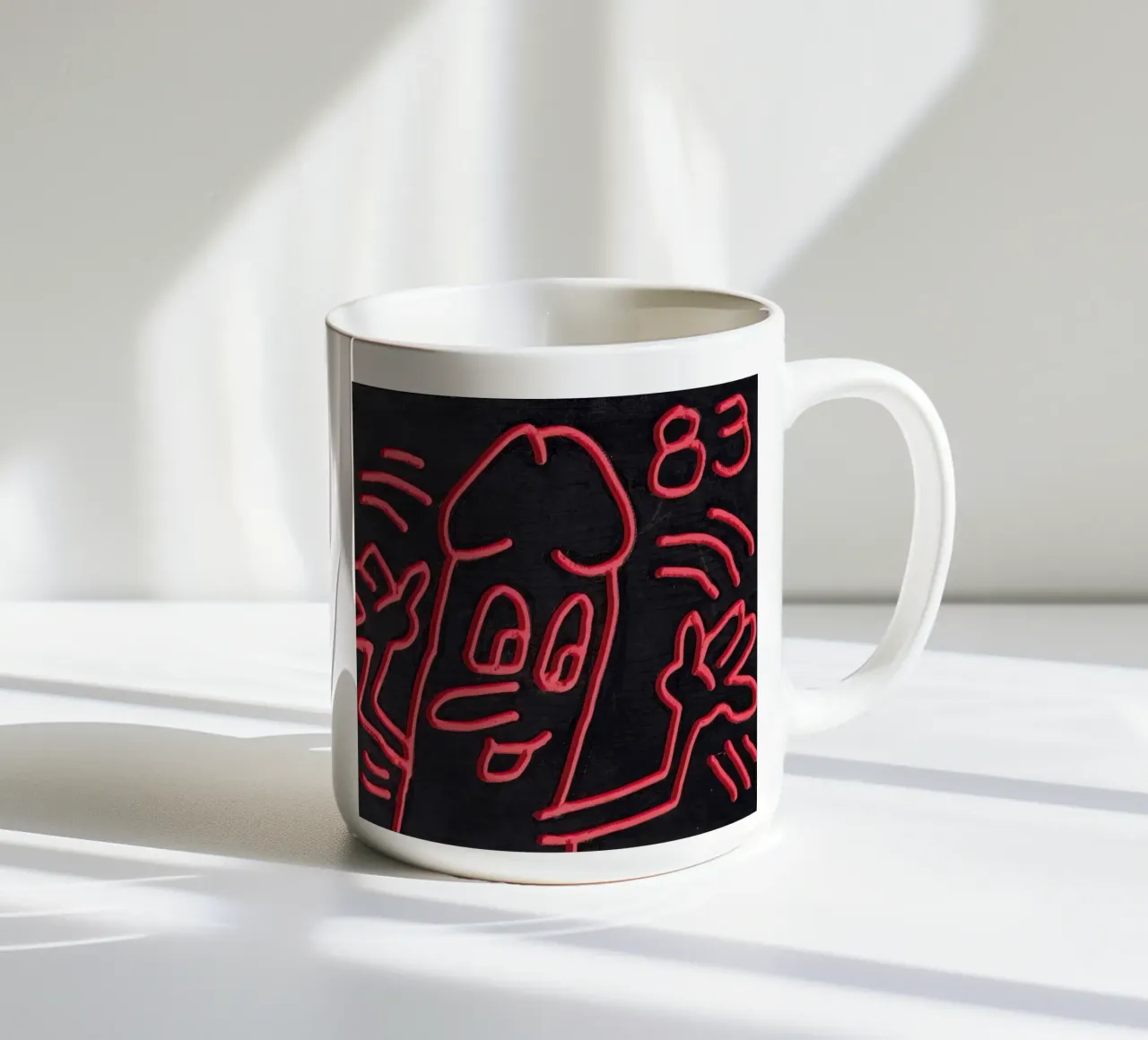 Keith Haring "Untitled", poster pop art con pene tazza in ceramica da ClubArt