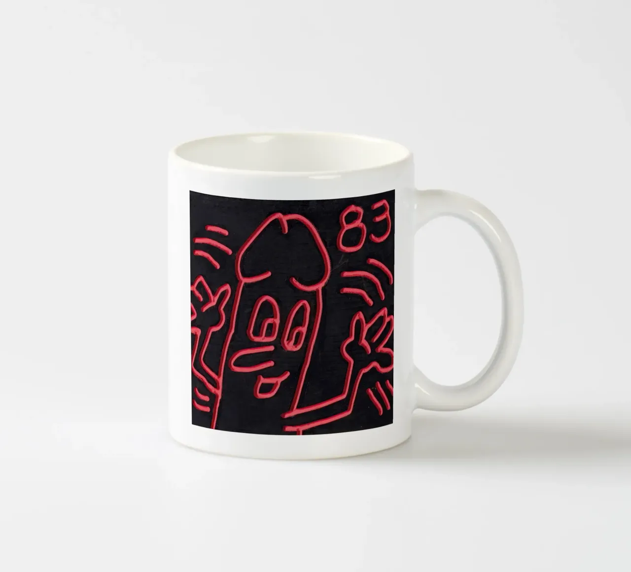 Keith Haring "Untitled", poster pop art con pene tazza in ceramica da ClubArt