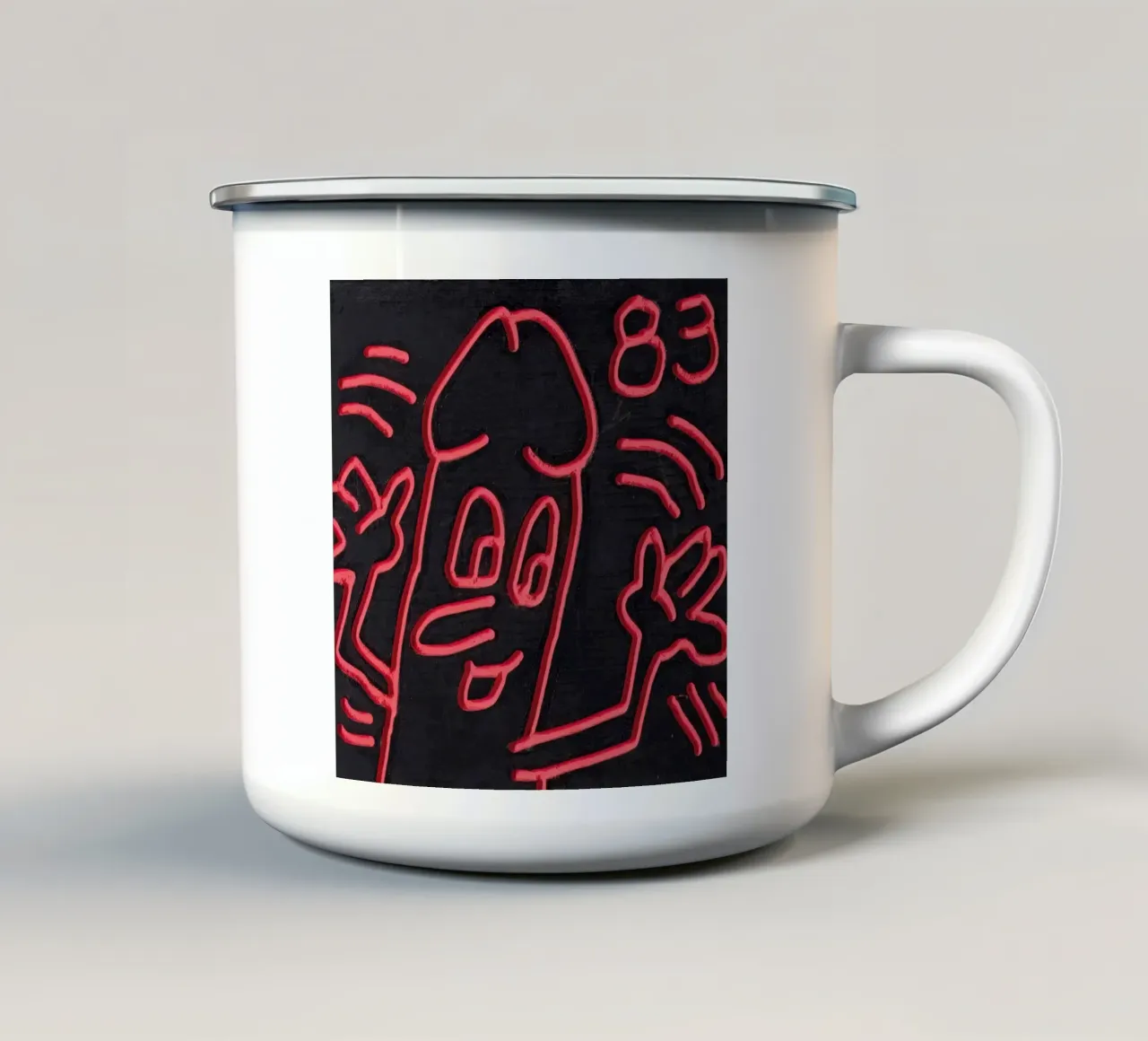 Keith Haring "Untitled", poster pop art con pene tazza in smalto da ClubArt