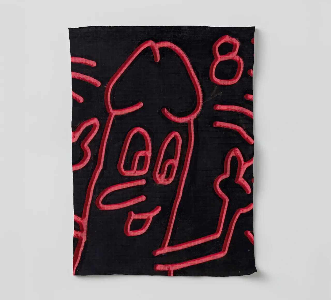 Keith Haring "Untitled", poster pop art con pene canovaccio da cucina da ClubArt
