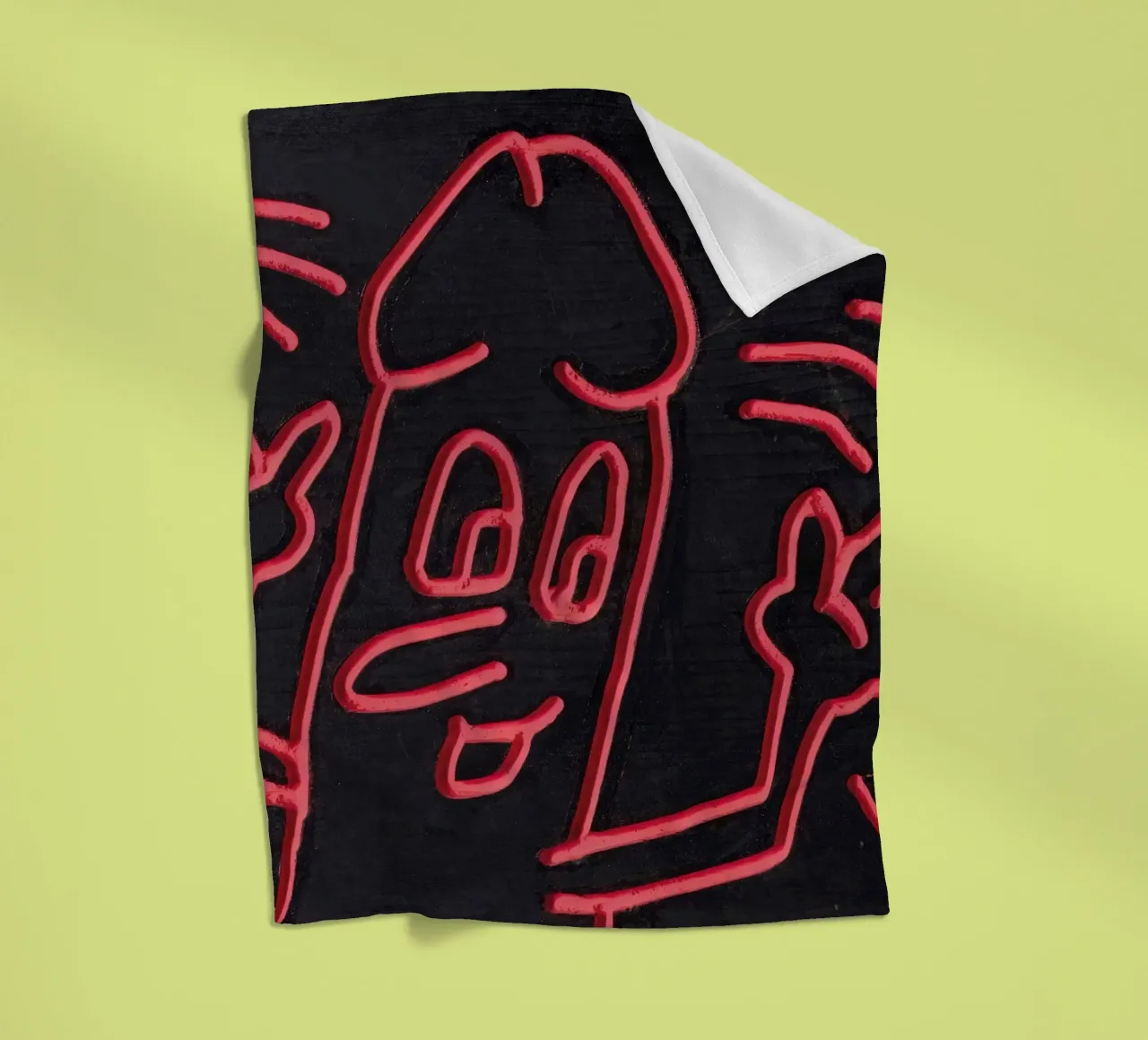 Keith Haring "Untitled", poster pop art con pene coperta in pile da ClubArt