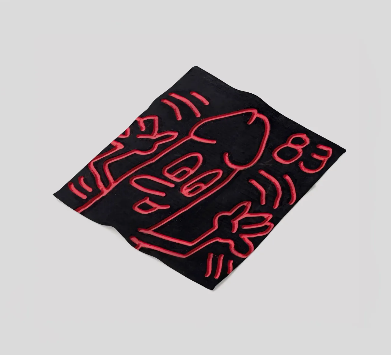 Keith Haring "Untitled", poster pop art con pene coperta in pile da ClubArt