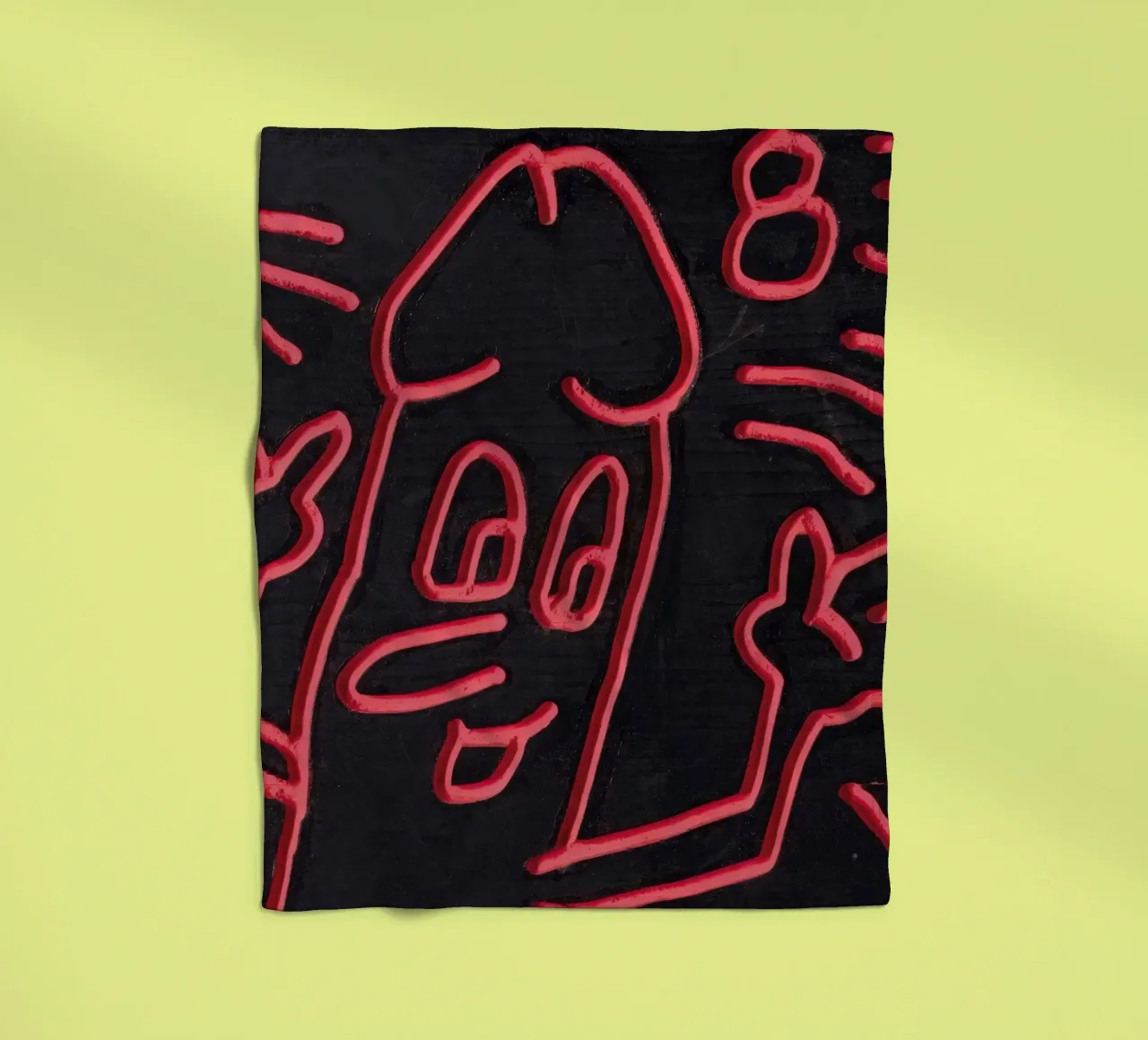 Keith Haring "Untitled", poster pop art con pene coperta in pile da ClubArt